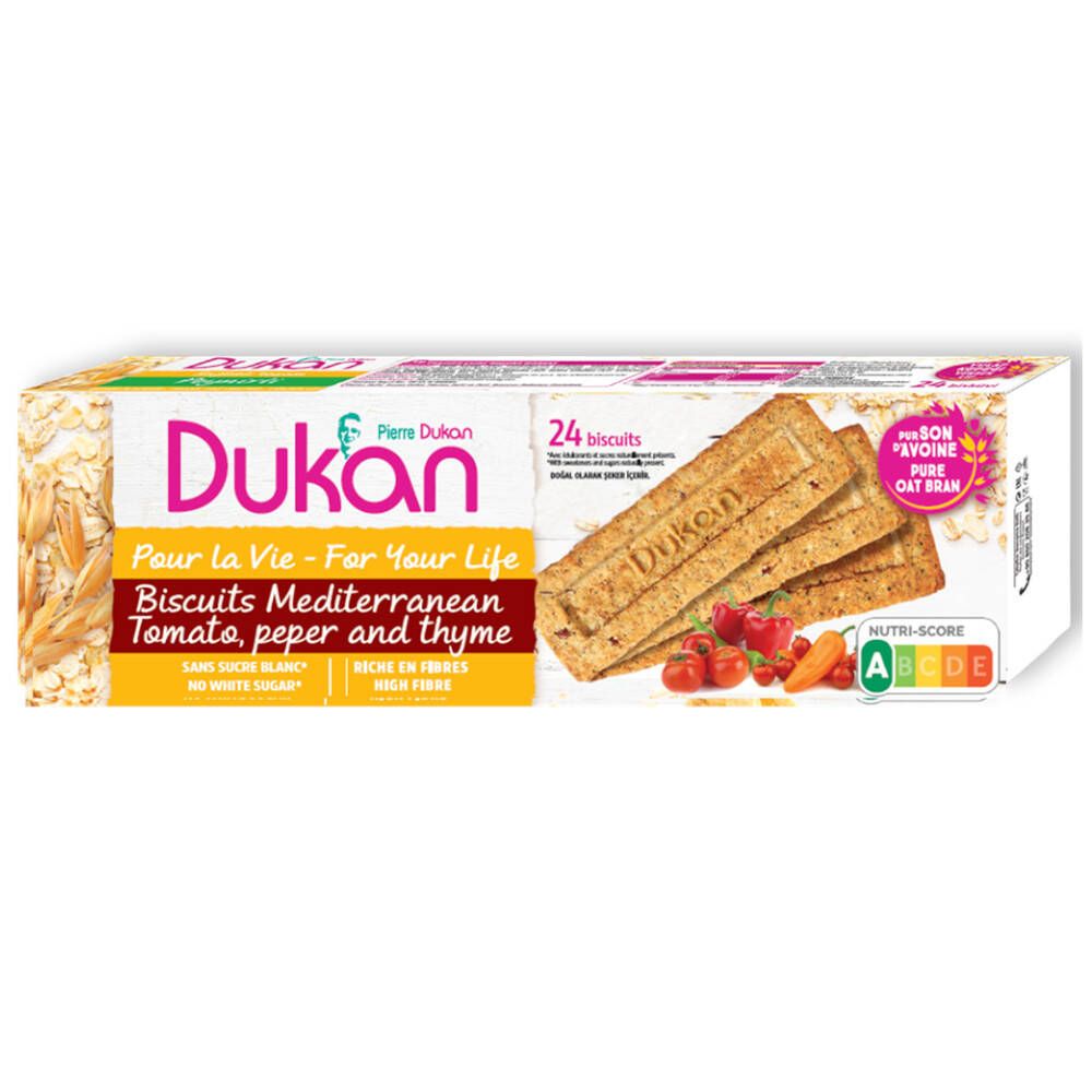 Dukan Biscuits méditerranéens Tomate, Poivre et Thym