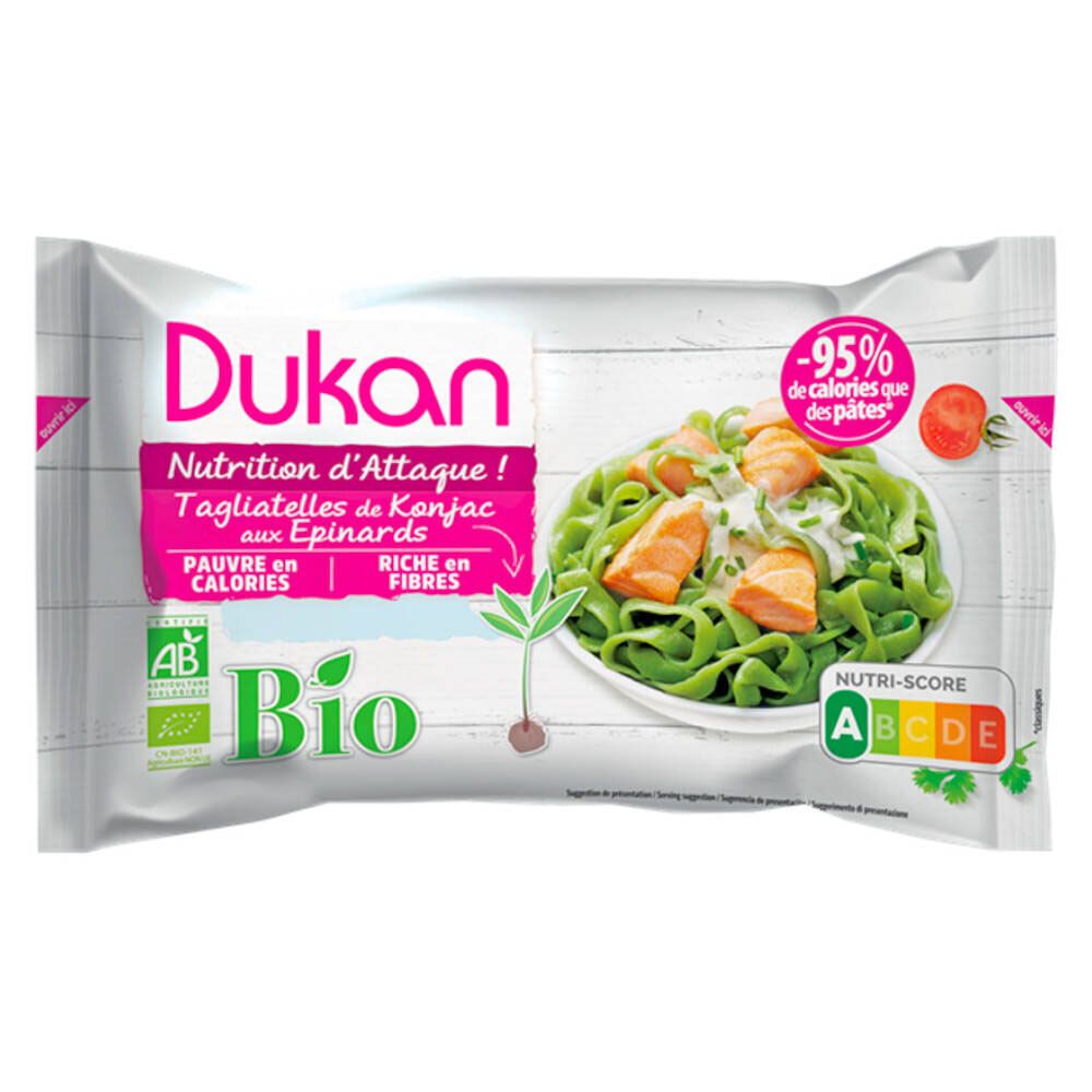 Dukan Tagliatelles de konjac aux épinards Bio