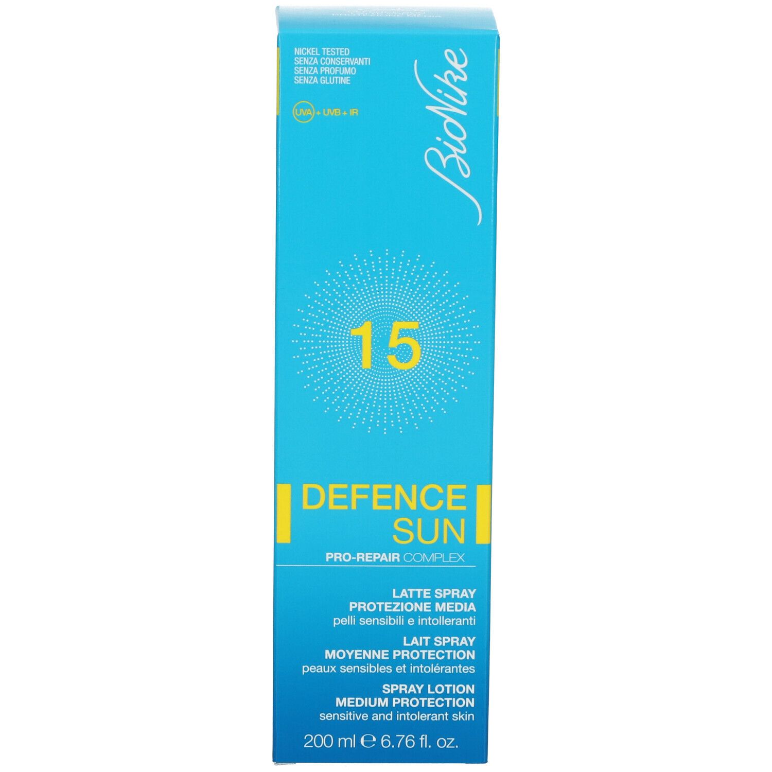 BioNike DEFENCE SUN Lait Spray SPF15 Moyenne protection