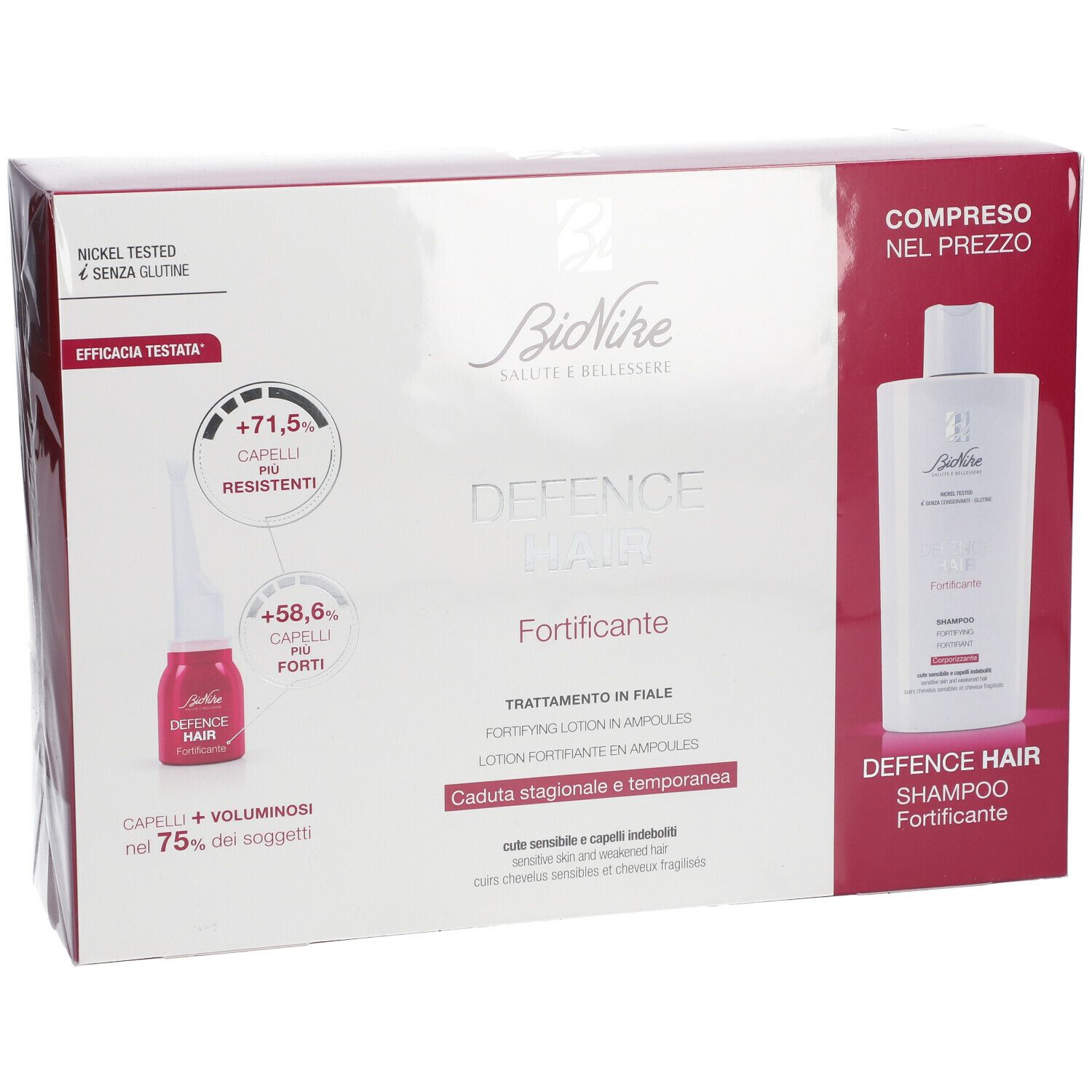 BioNike DEFENCE HAIR Lotion Fortifiante en Ampoules + Shampooing Fortifiant