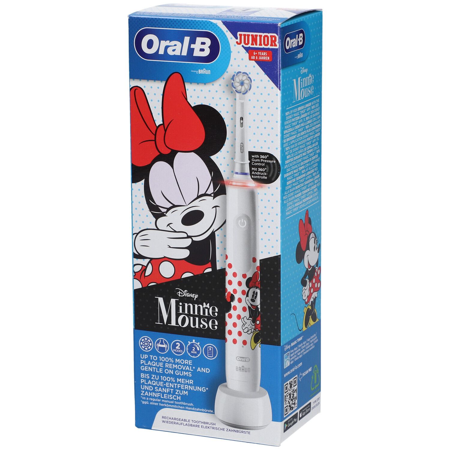 Oral-B Junior Brosse à Dents Électrique D505 Minnie Mouse Blanc