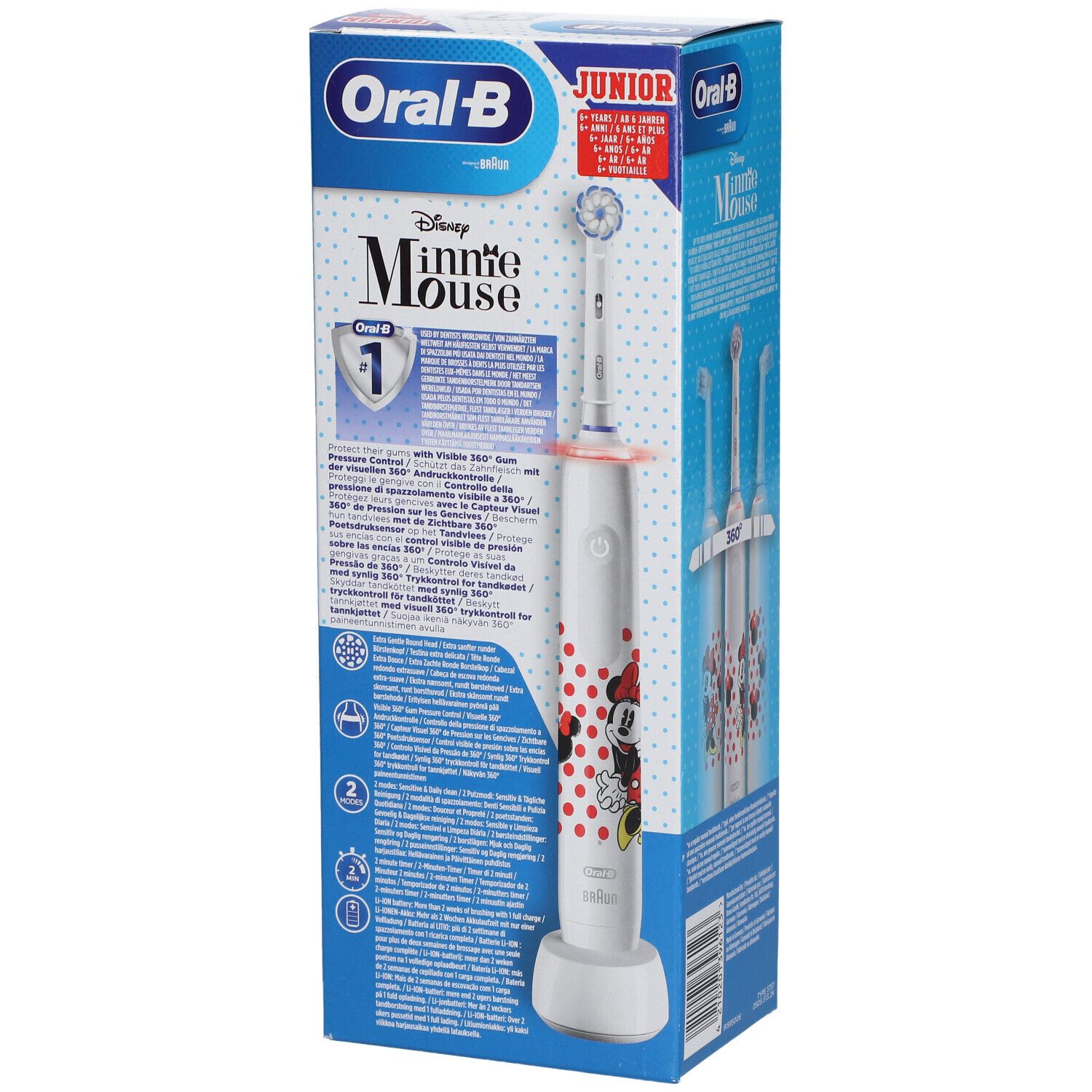 Oral-B Junior Brosse à Dents Électrique D505 Minnie Mouse Blanc