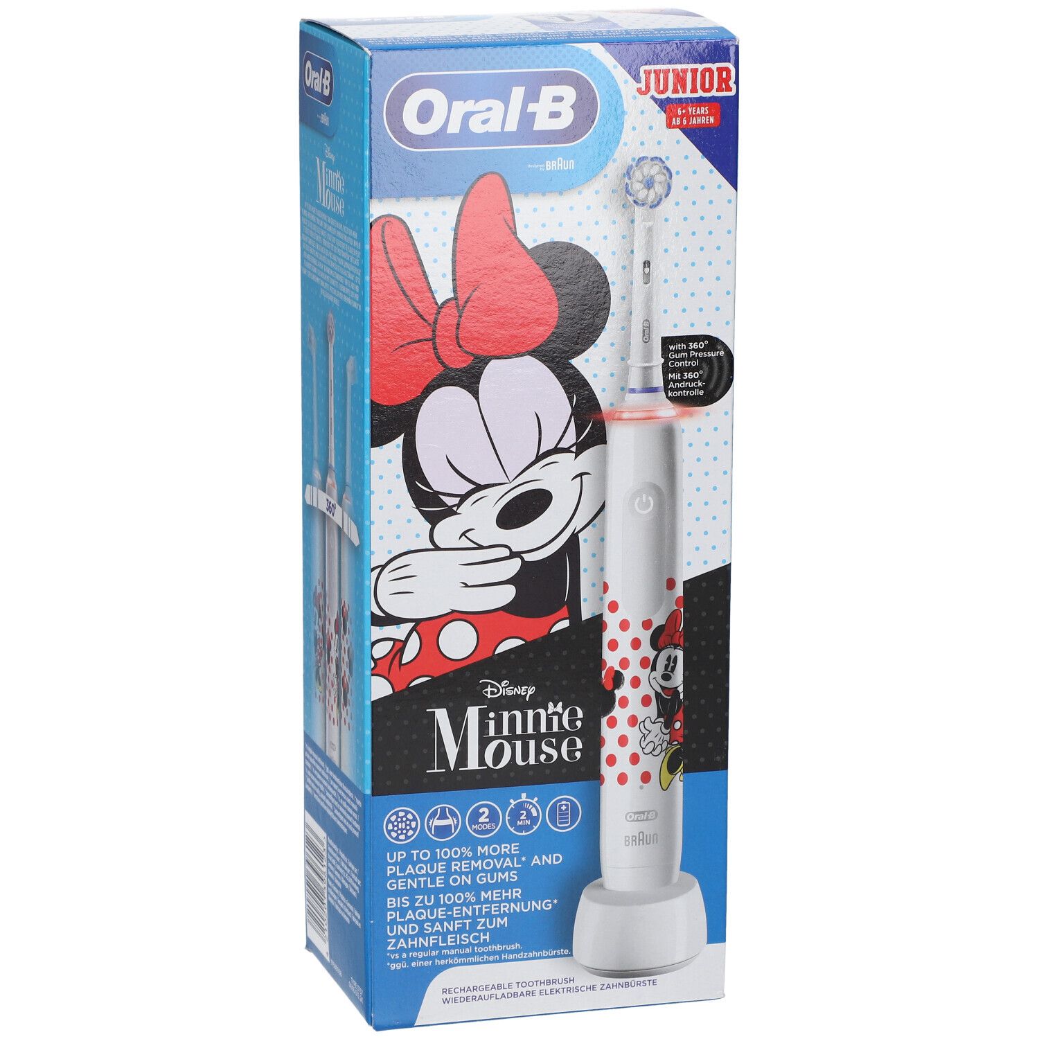 Oral-B Junior Brosse à Dents Électrique D505 Minnie Mouse Blanc