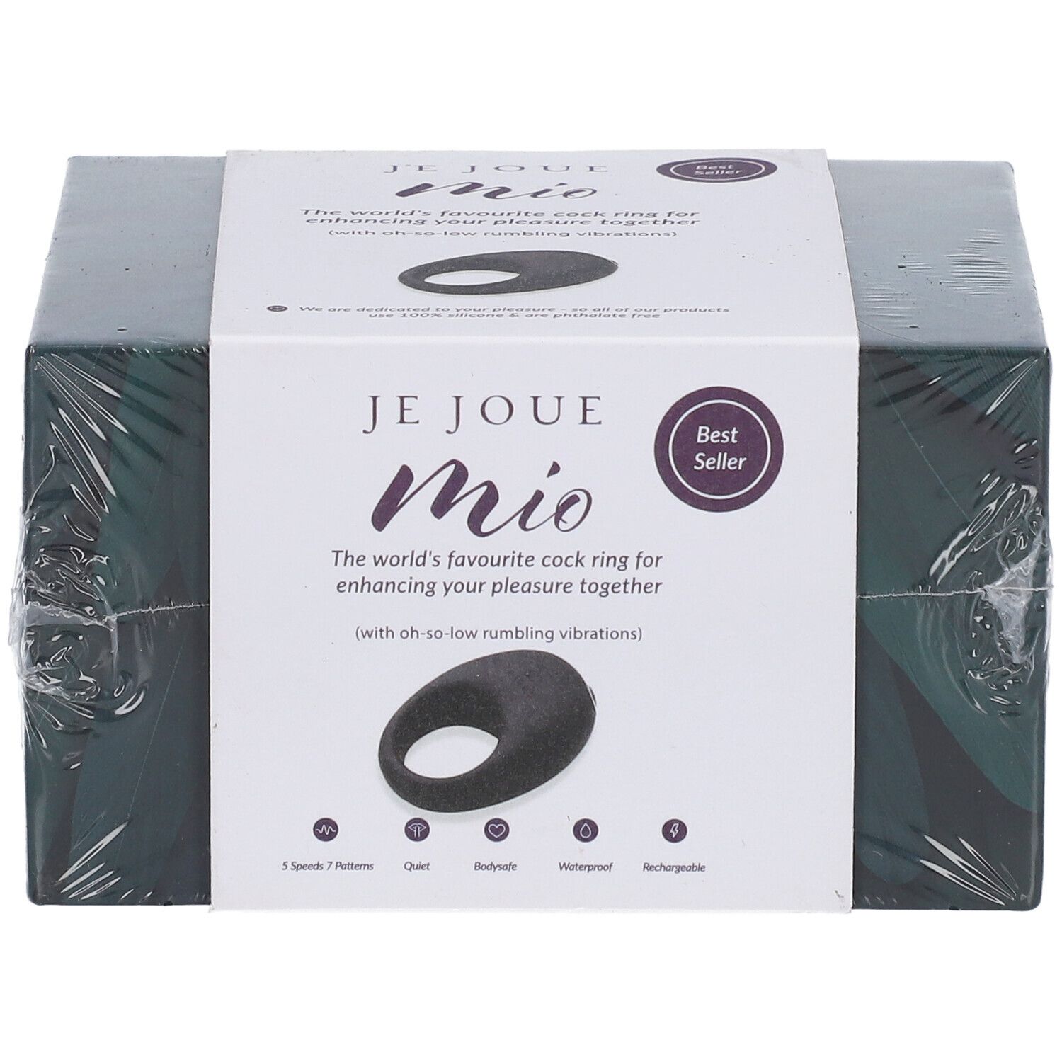 Emballage Je Joue Mio Anneau Vibrant Noir. Anneau vibrant noir sur l'emballage. Best Seller.