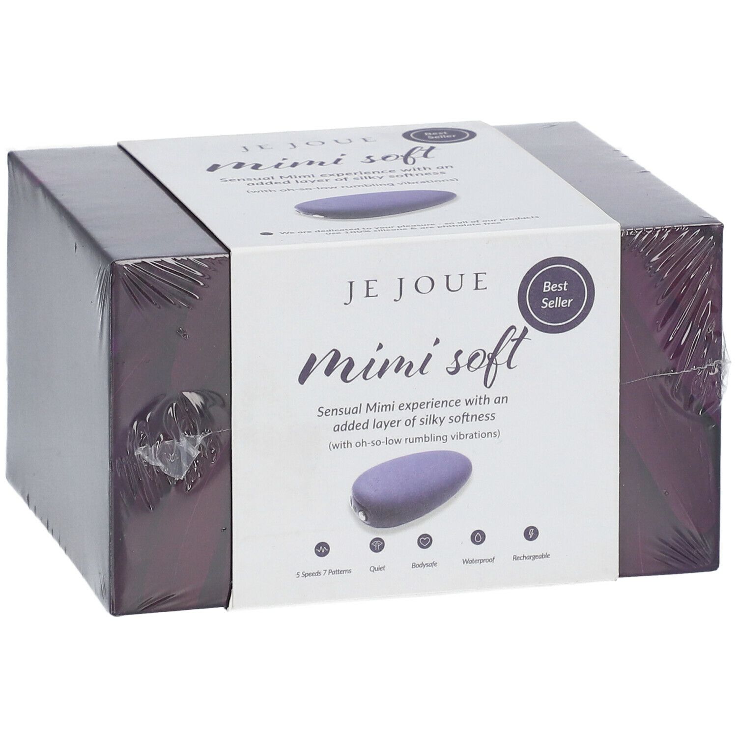 Emballage Je Joue Mimi soft. Stimulateur mauve. Inscription Best Seller.