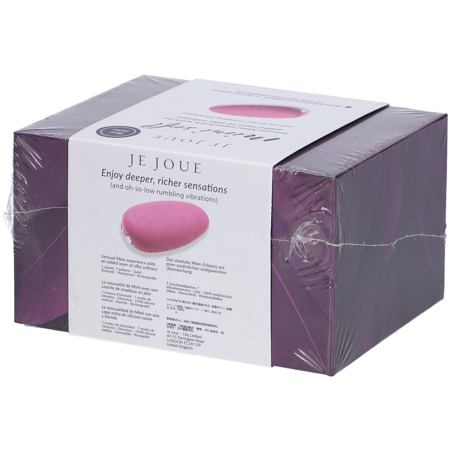 Emballage Je Joue Mimi soft. Stimulateur rose sur l'emballage.