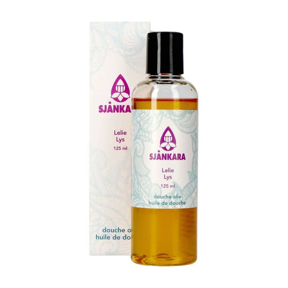 Bouteille et emballage. Bouteille avec liquide jaunâtre, bouchon noir. Emballage avec logo et texte.