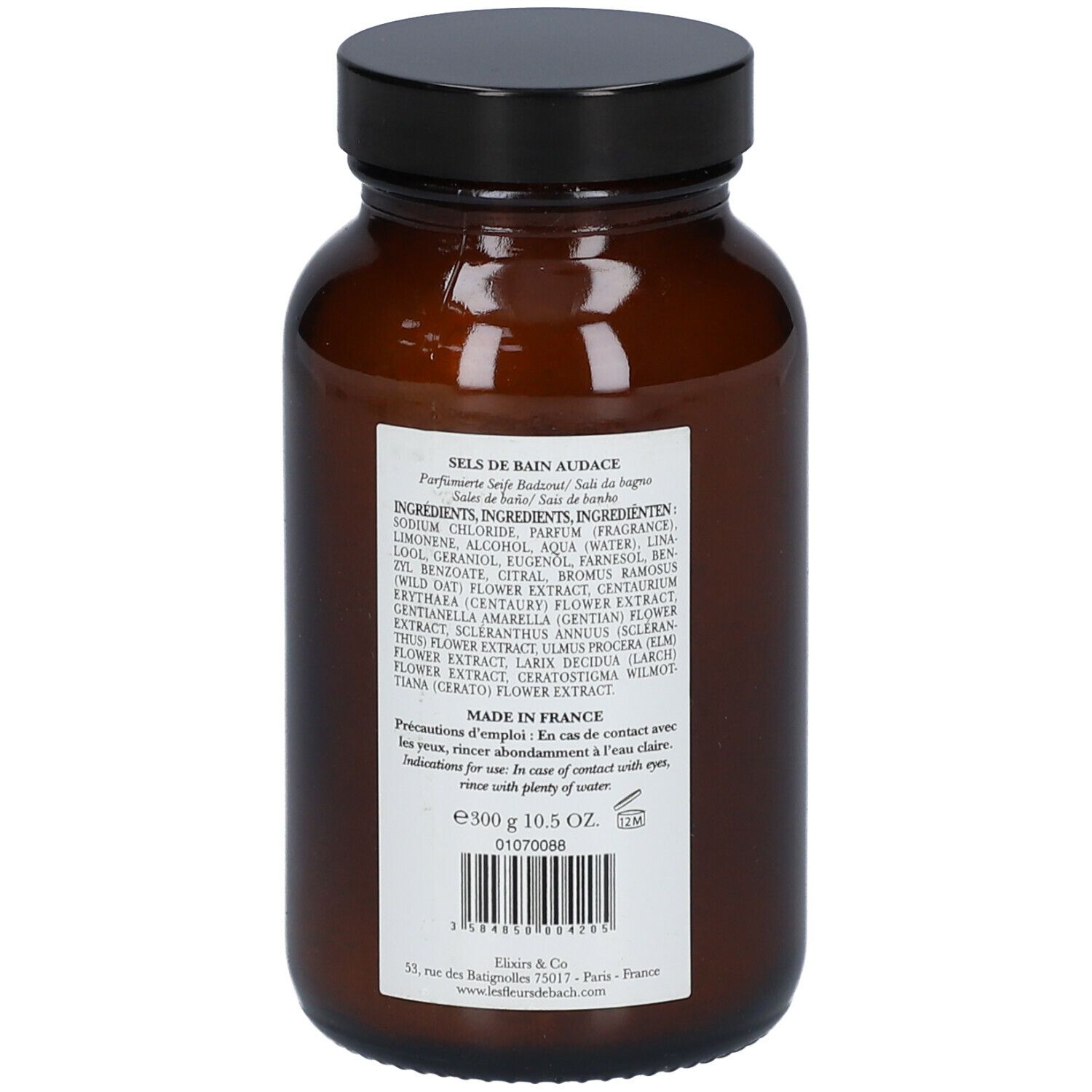 ELIXIRS & CO Les Fleurs de Bach AUDACE Sels de bain Relaxants