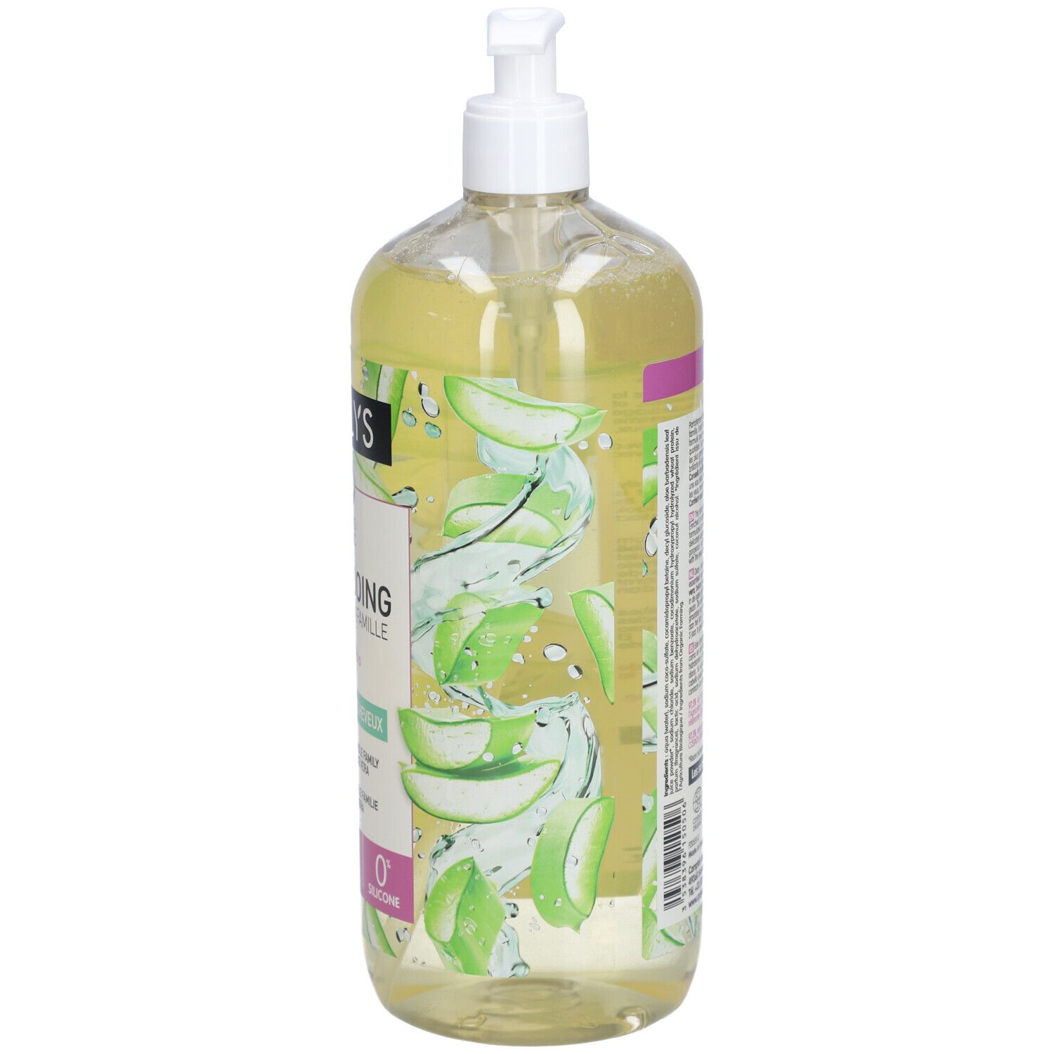 COSLYS® shampooing familial aloe vera bio tous types de cheveux flacon pompe