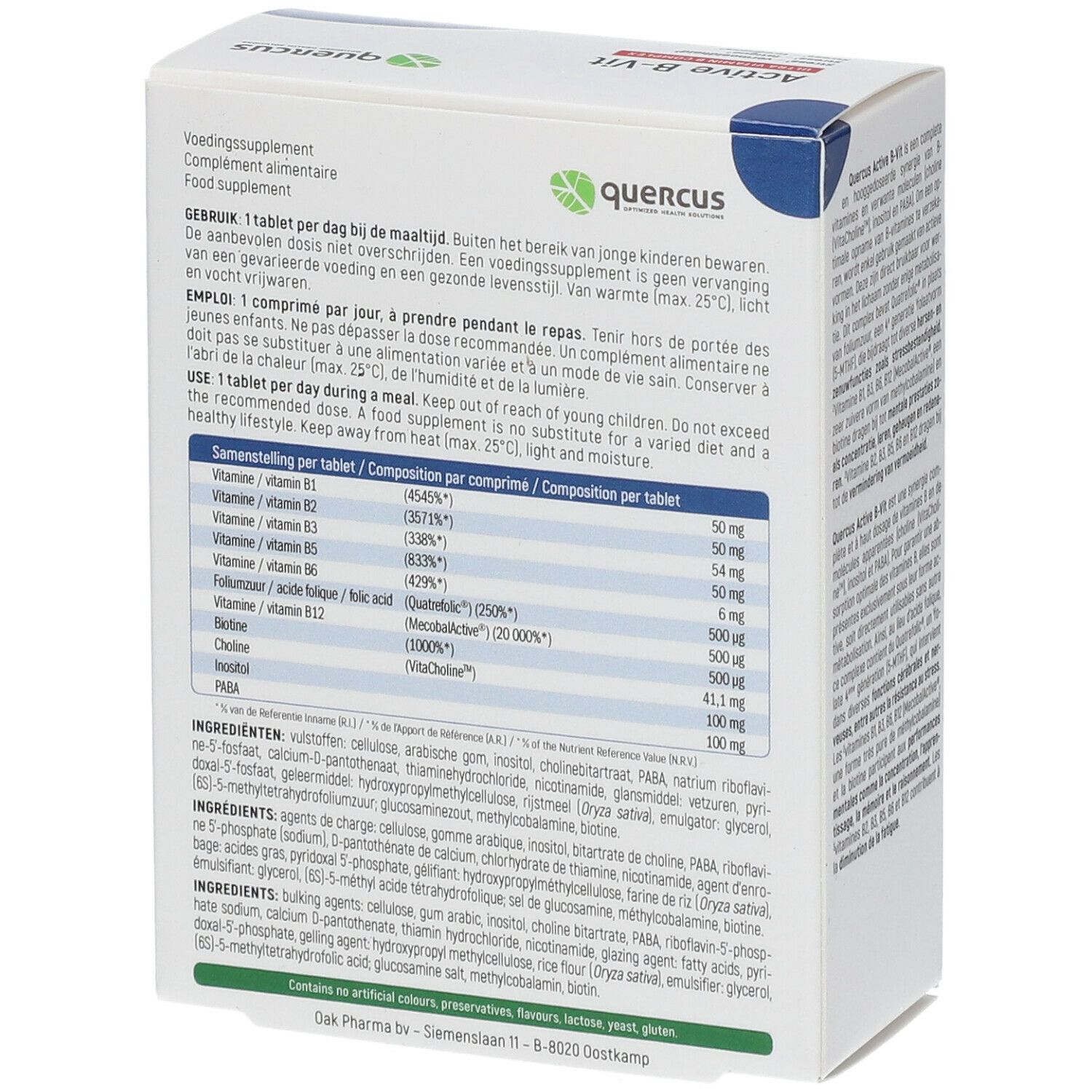QUERCUS Active B-vit Ultra Vitamine B Complex