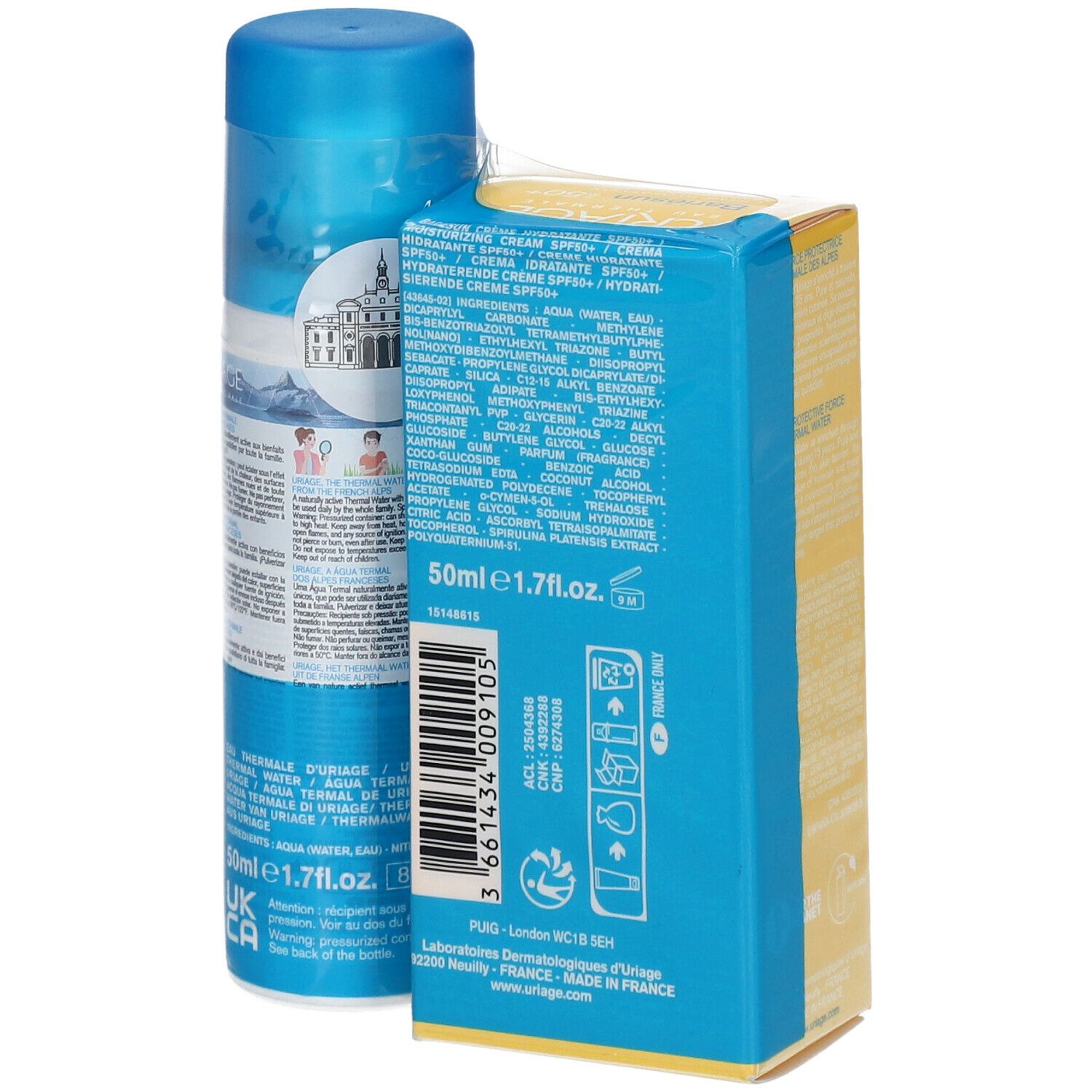 URIAGE Bariésun Crème SPF50+ + Eau thermale