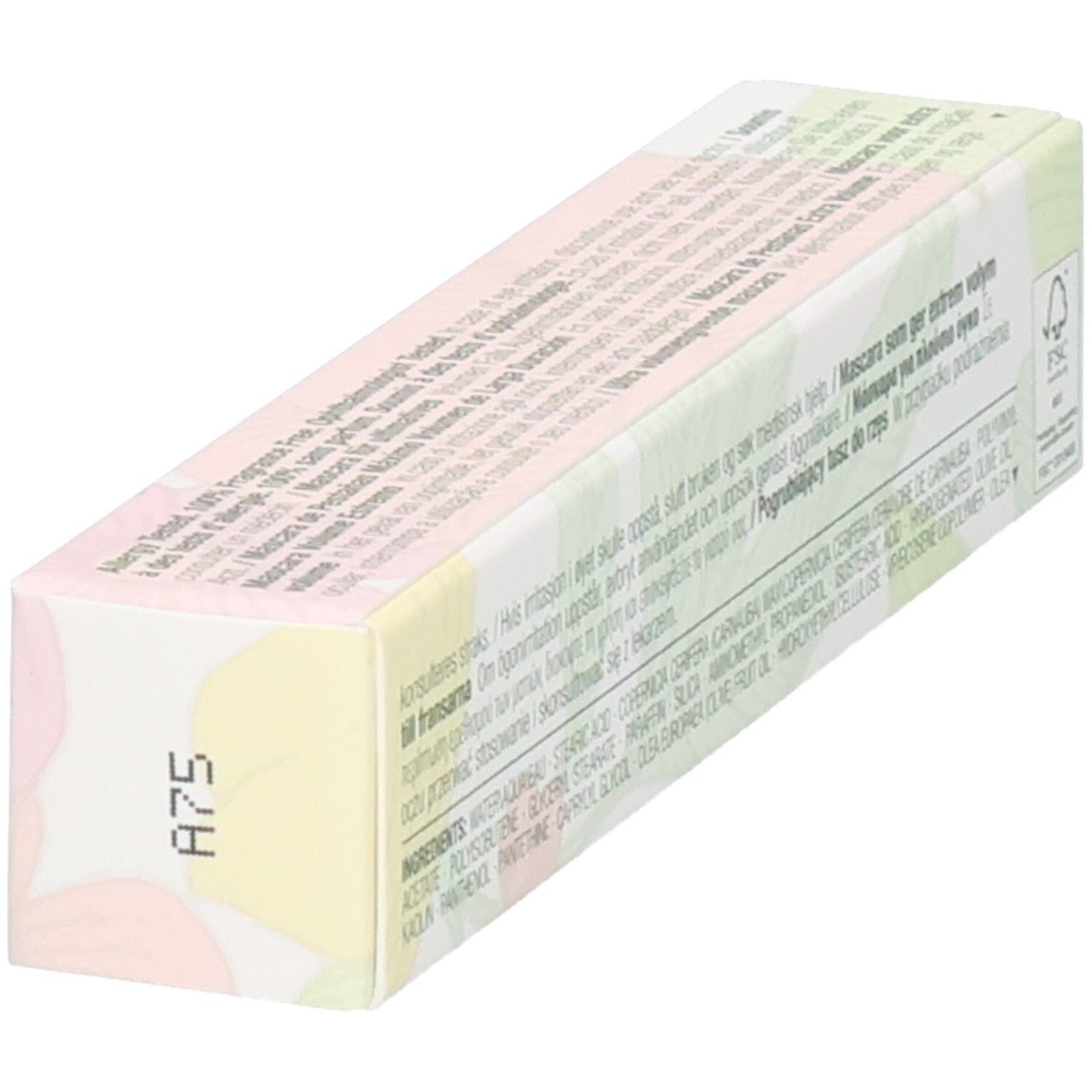 Emballage du mascara Clinique Chubby Lash avec ingrédients et instructions.