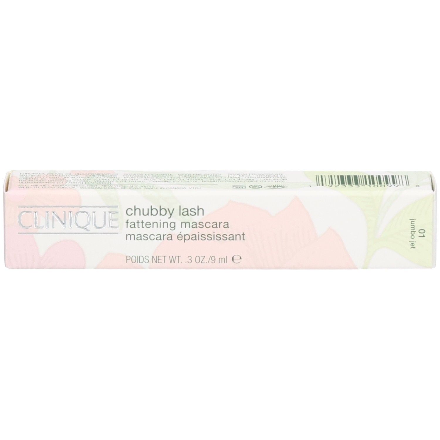 Emballage du mascara Clinique Chubby Lash, 9 ml, teinte Jumbo Jet.