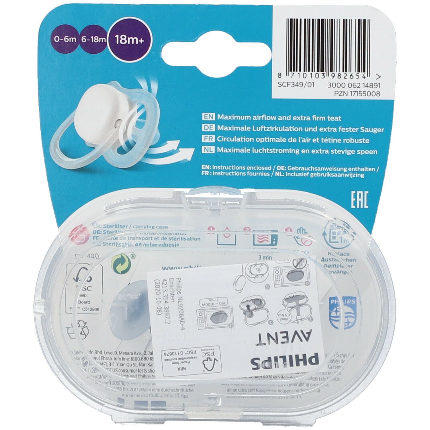 AVENT Sucette ultra air 18m+ (Couleur non sélectionnable)​