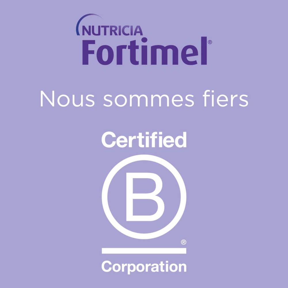 Logo de certification B Corp. Inscription: Certified B Corporation.