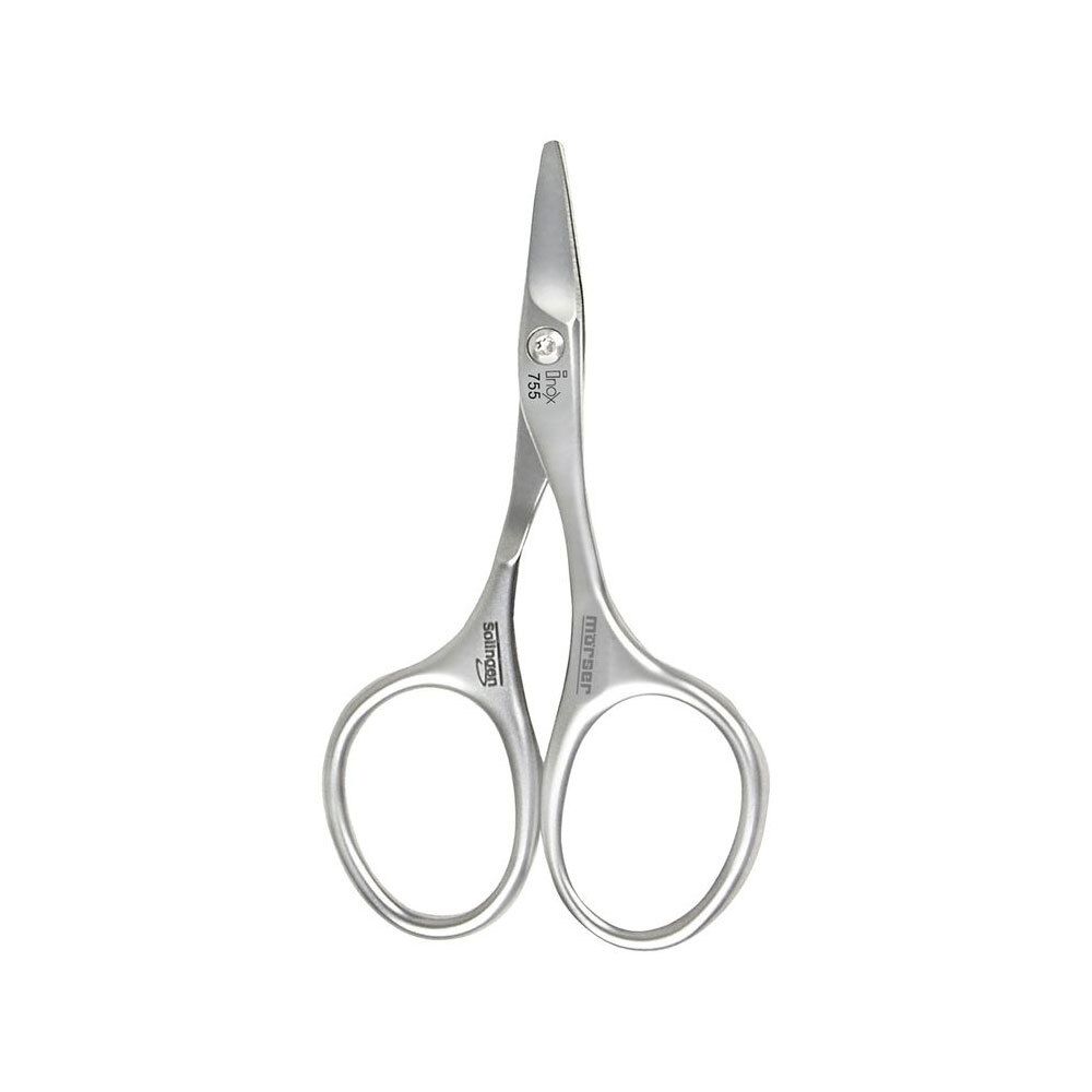 Ciseaux à ongles pour bébé en inox avec bouts arrondis, isolés.