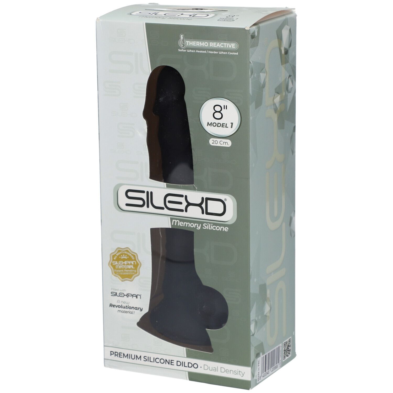 SILEXD Premium Silicone Dildo Modèle 1 Noir 20 cm