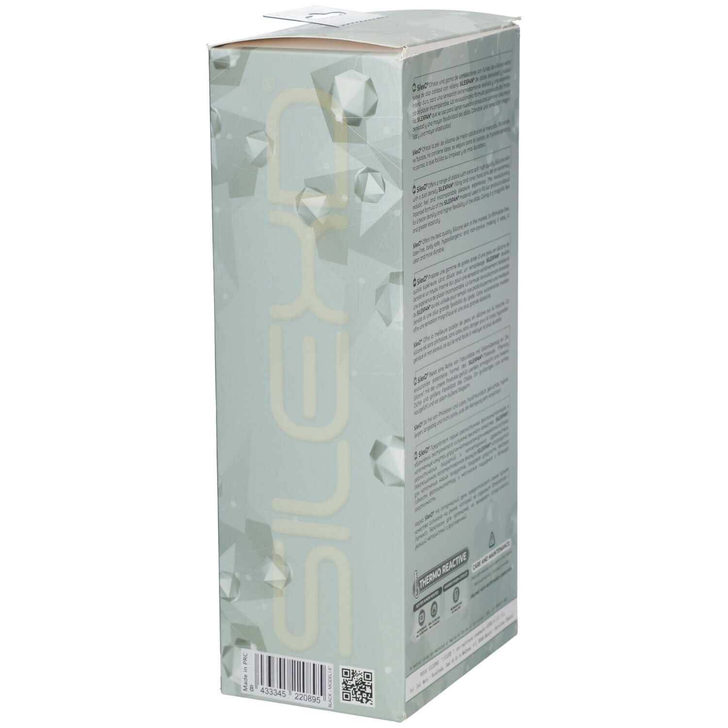 SILEXD Premium Silicone Dildo Modèle 1 Noir 20 cm