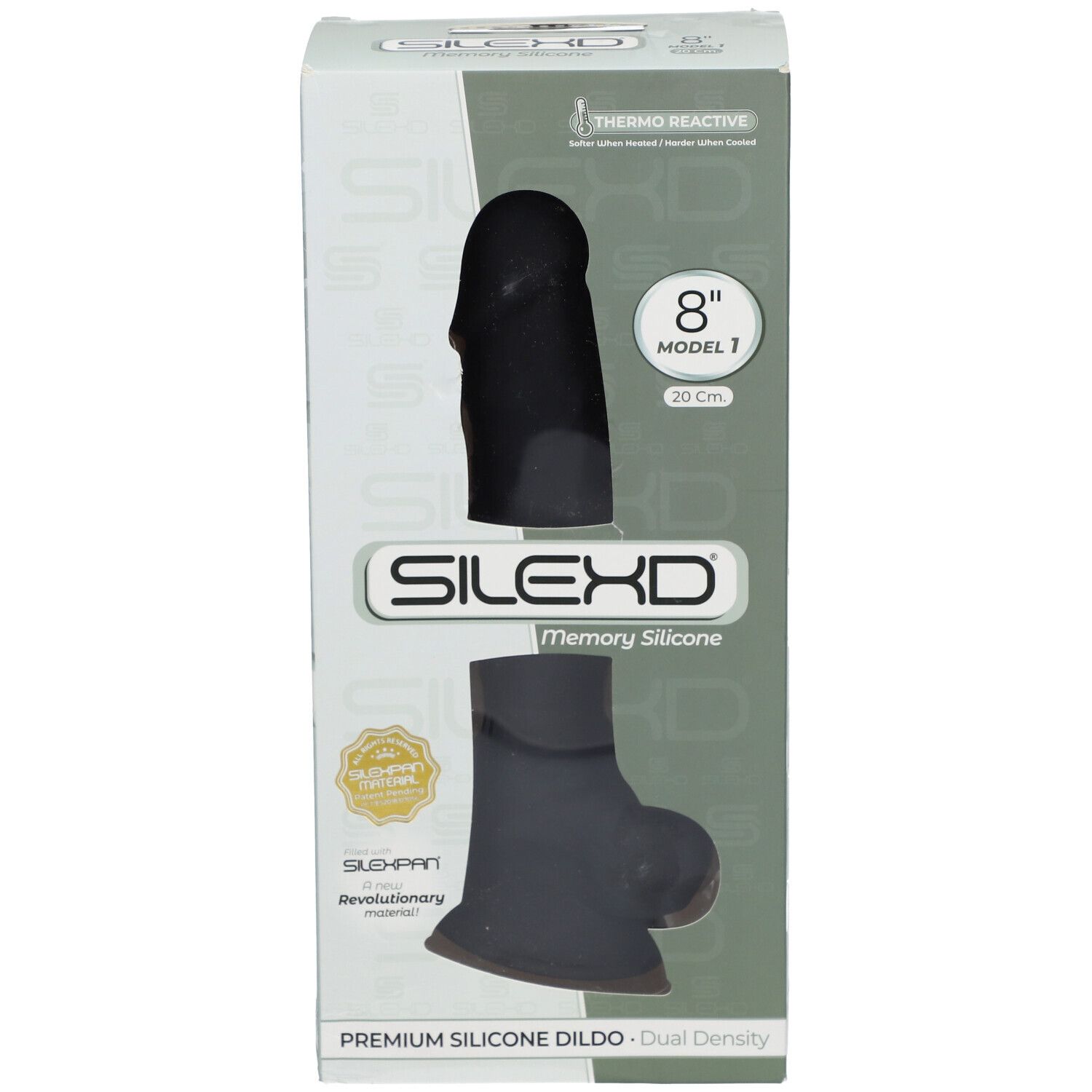 SILEXD Premium Silicone Dildo Modèle 1 Noir 20 cm