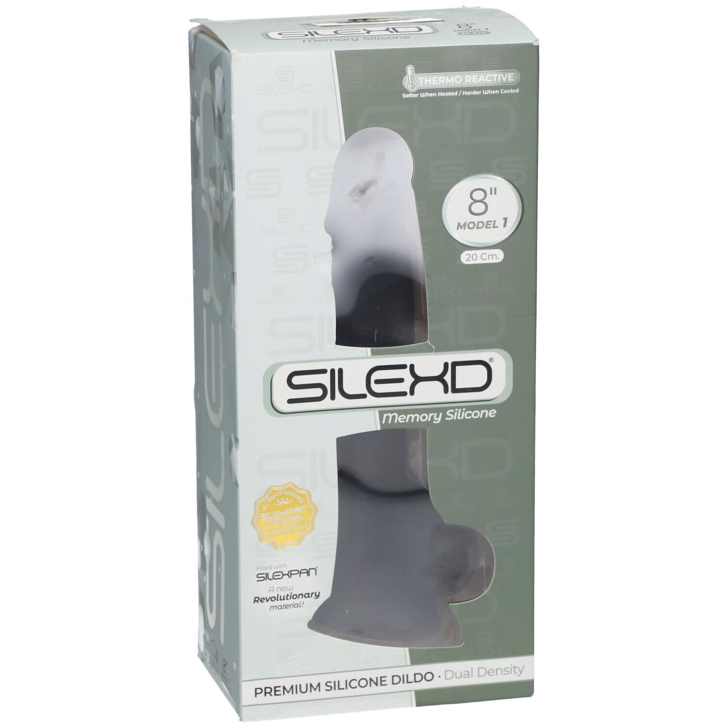 SILEXD Premium Silicone Dildo Modèle 1 Noir 20 cm