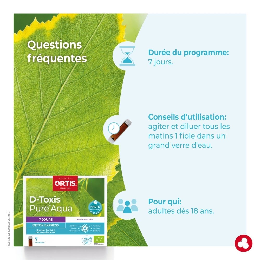 Ortis D-Toxis Pure'Aqua Detox Express: Femme dans l'eau, bras écartés.