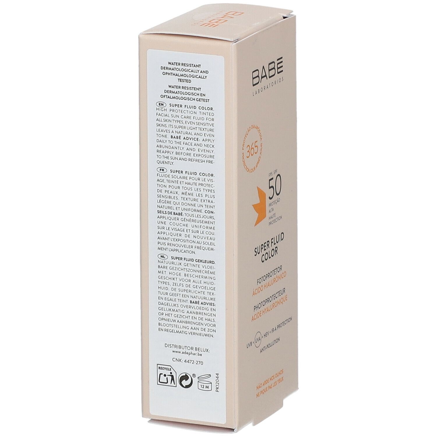 BABÉ Super Fluid Color Sunscreen Hyaluronic Acid SPF50