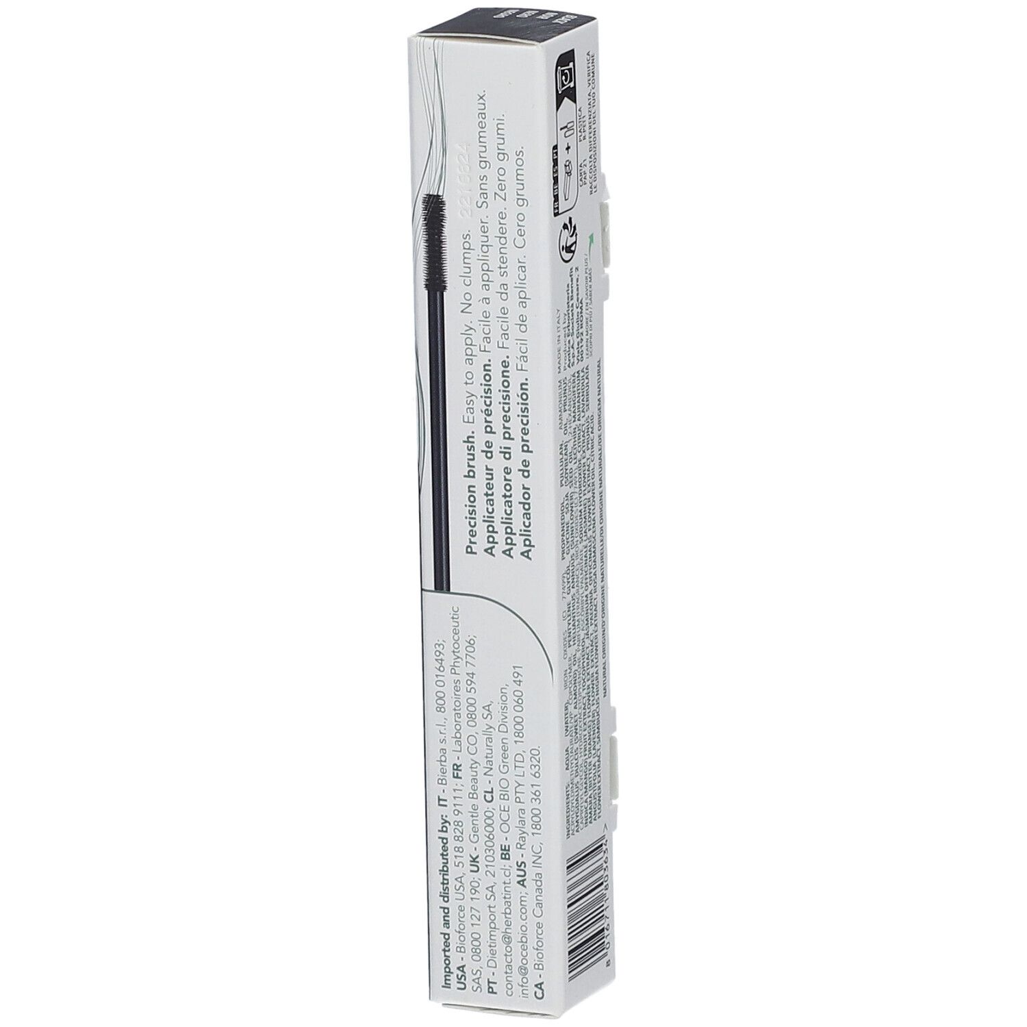 Herbatint Hair Touch Up Noir. Emballage avec informations sur l'applicateur de précision.