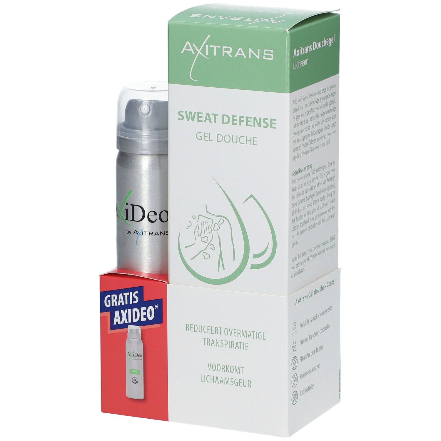 Axitrans Sweat Defense Gel douche + AxiDeo Sports Spray