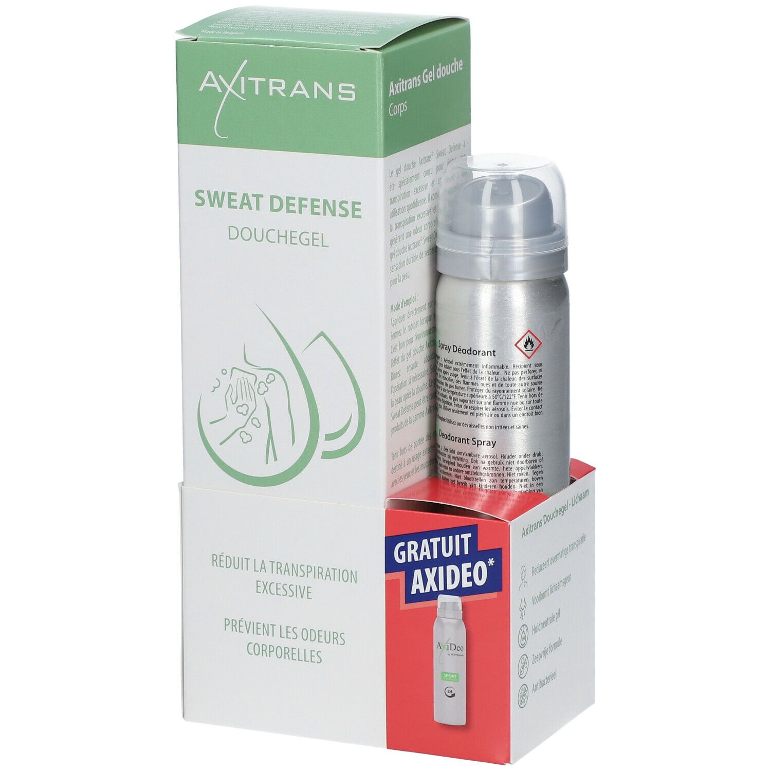 Axitrans Sweat Defense Gel douche + AxiDeo Sports Spray