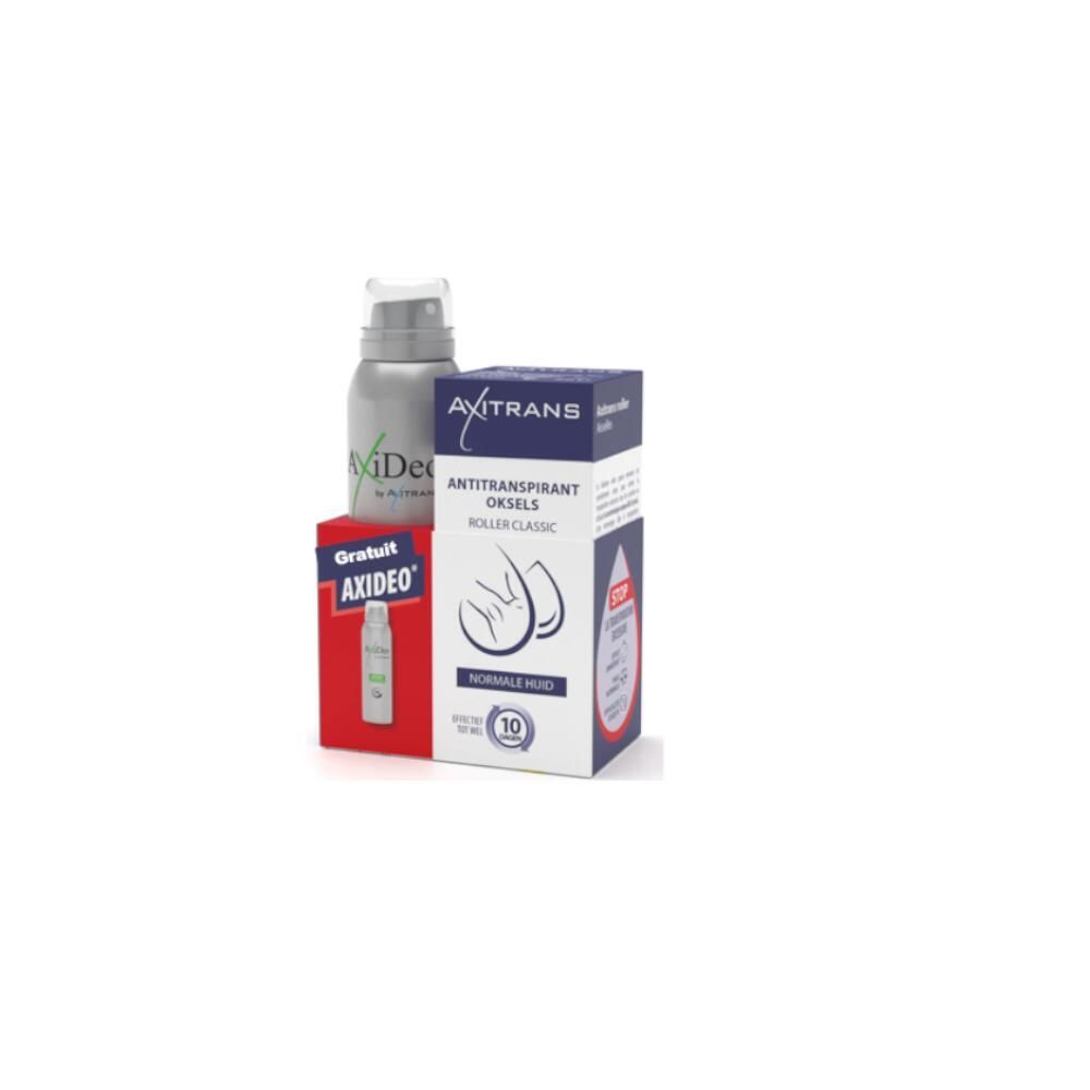 Axitrans Antitranspirant Aisselles Roller + AxiDeo Spray Peau normale