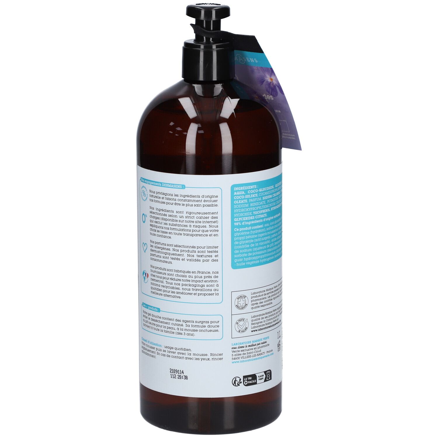 DERMASENS Gel Douche Surgras 3 en 1 Violette