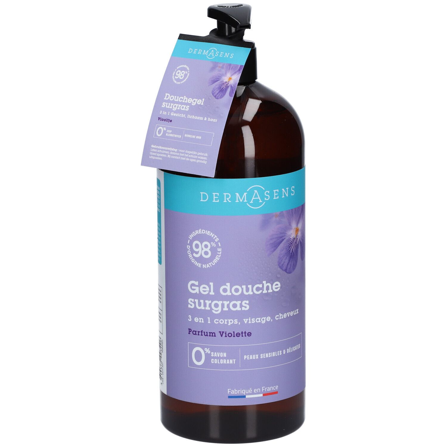 DERMASENS Gel Douche Surgras 3 en 1 Violette