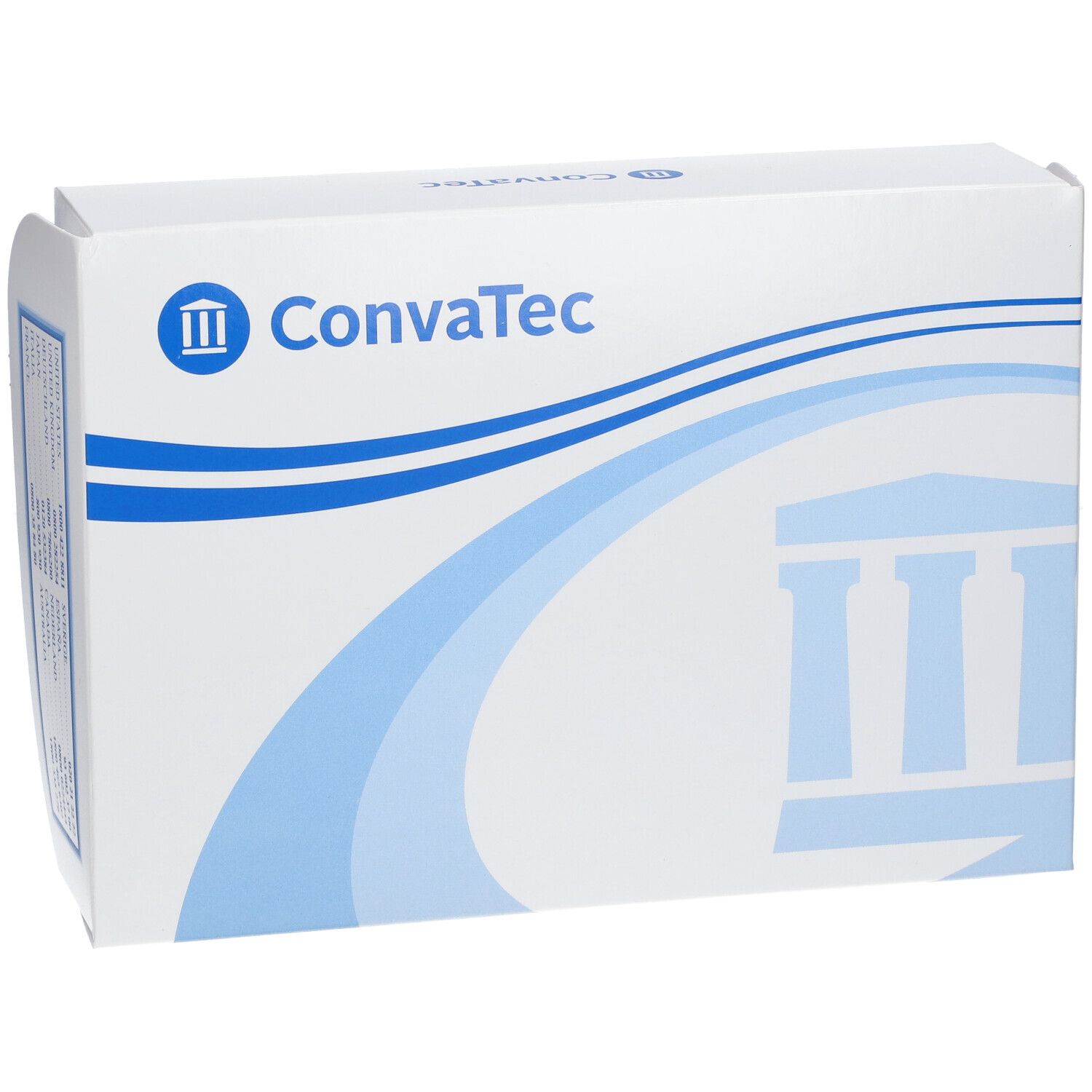 Boîte blanche ConvaTec avec logo et design bleu. Informations produit.