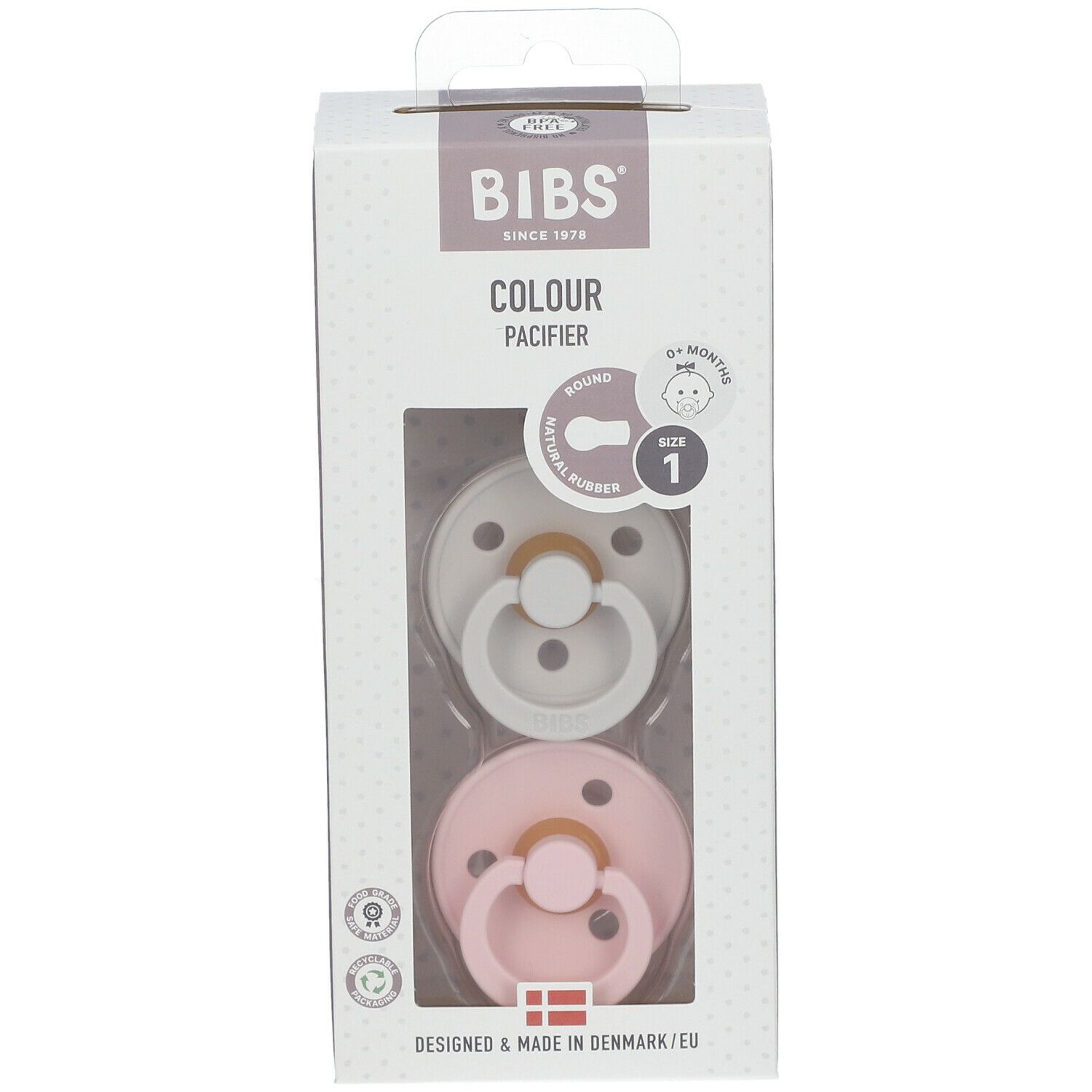 BIBS® BIBS COULEUR Tétines Noisette - Fleur 0 - 6 mois Taille 1