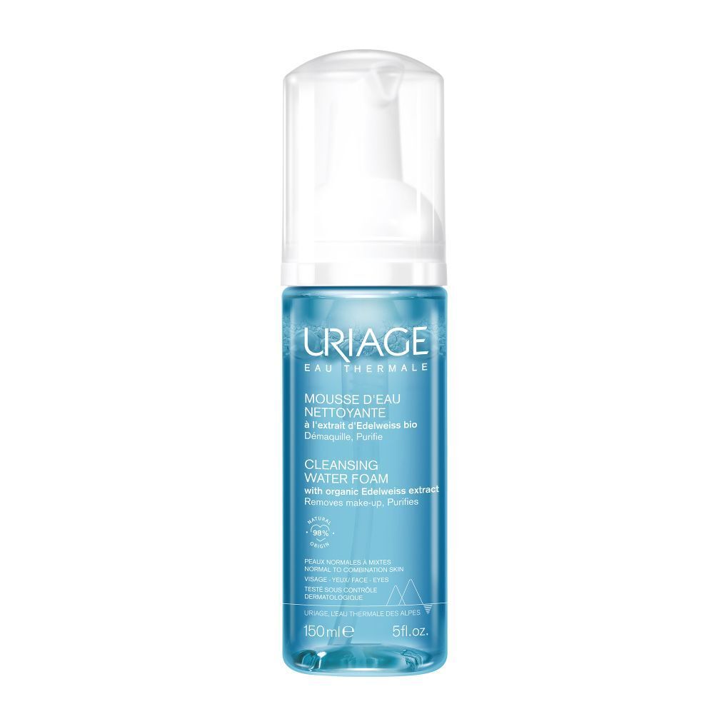 URIAGE Mousse d'eau nettoyante à l'extrait d'delweiss bio