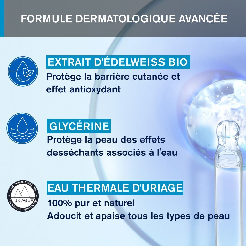 URIAGE Mousse d'eau nettoyante à l'extrait d'delweiss bio