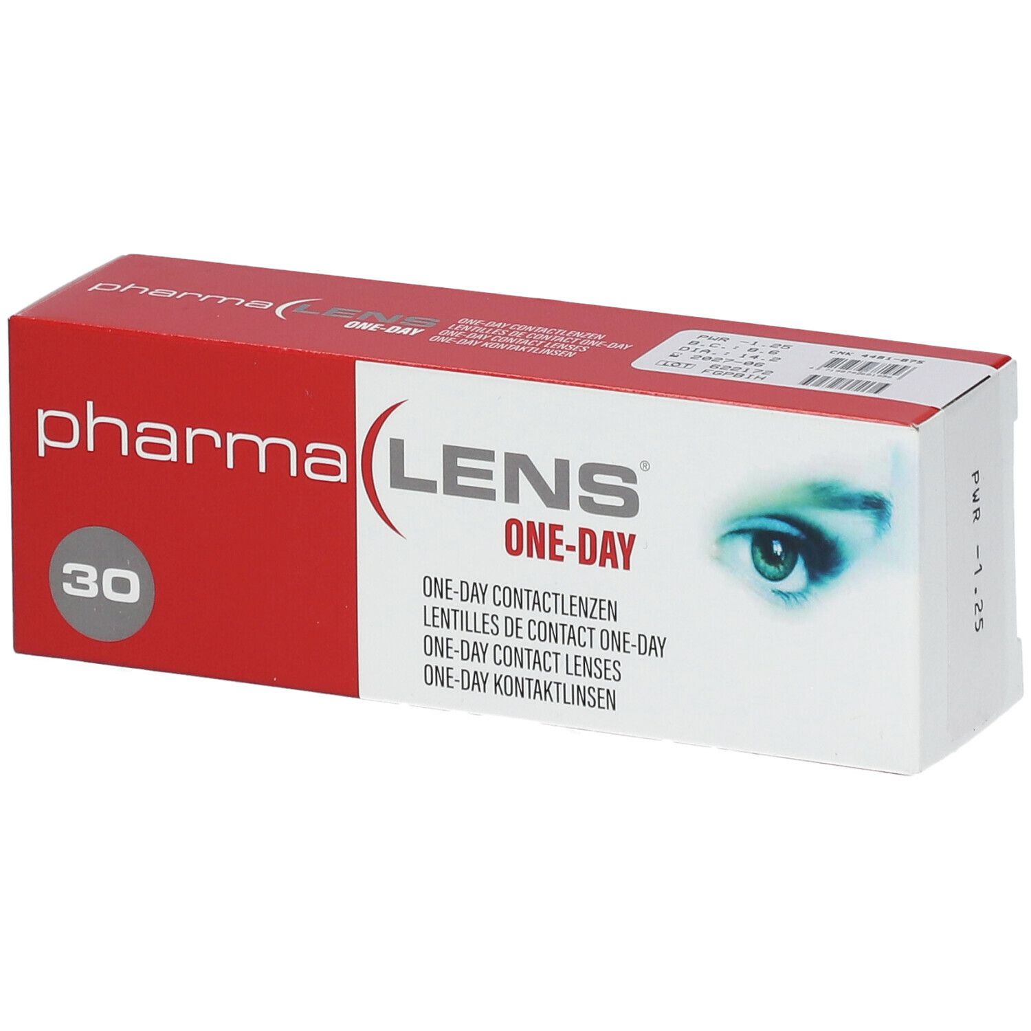 Pharmalens One-Day Lentilles -1,25 30 lentilles