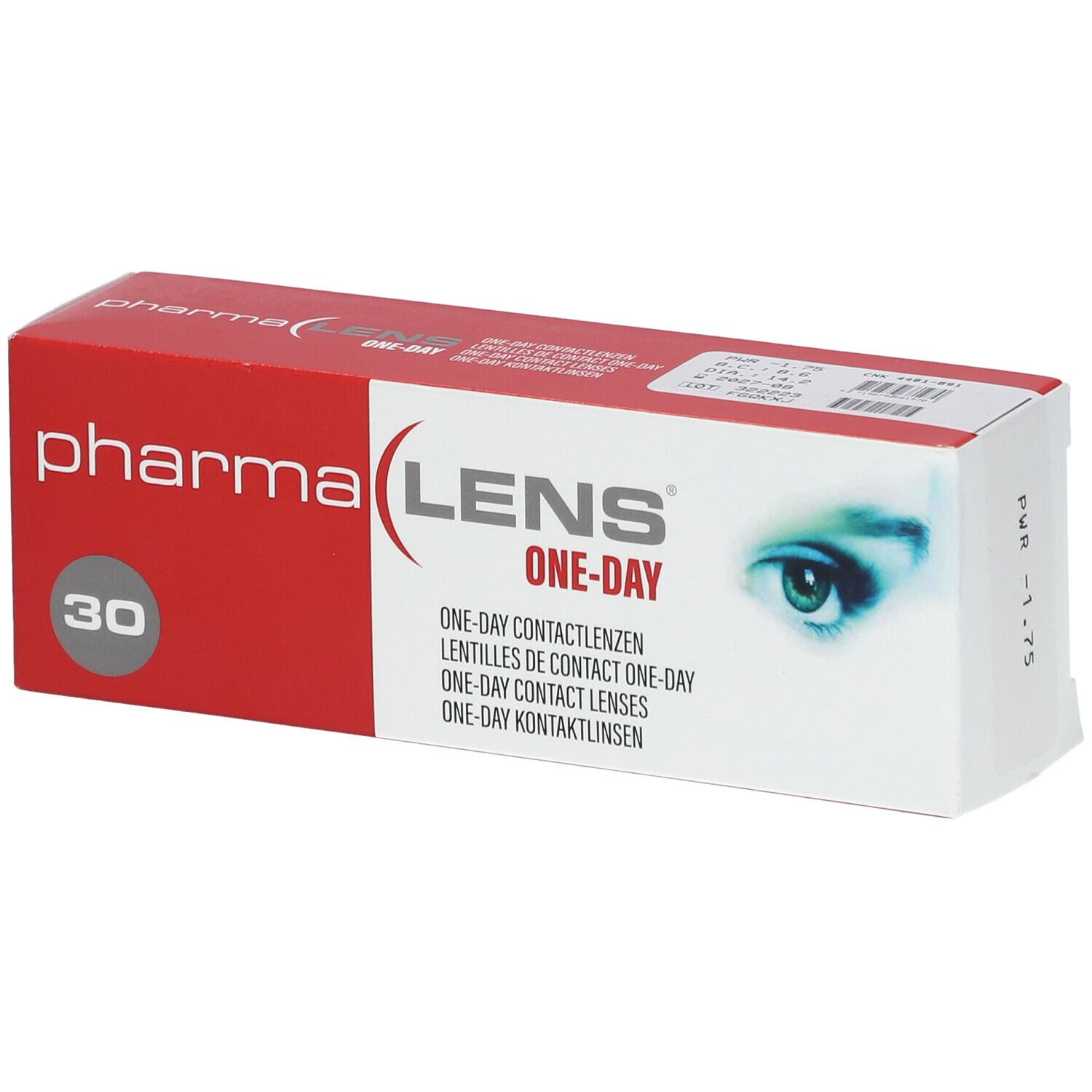 Pharmalens One-Day Lentilles -1,75 30 lentilles