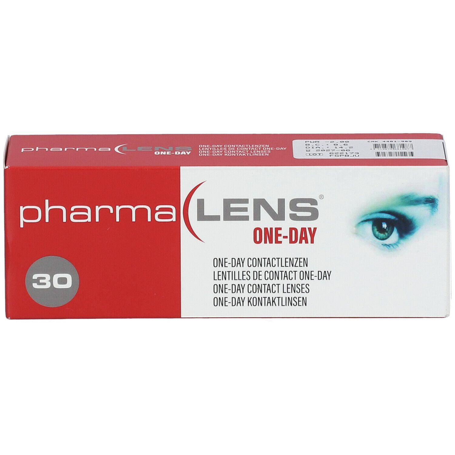 Pharmalens One-Day Lentilles -2,00 30 lentilles