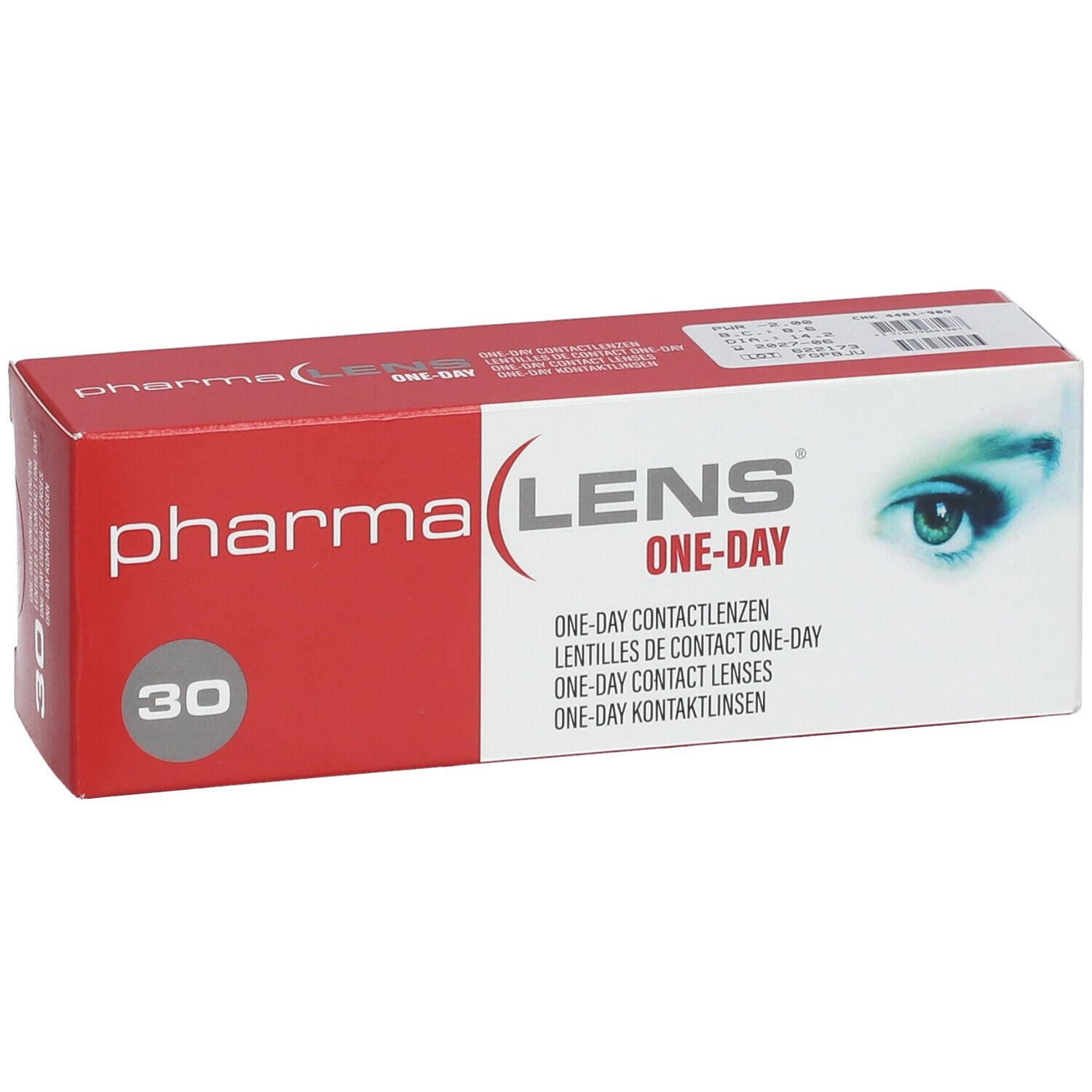 Pharmalens One-Day Lentilles -2,00 30 lentilles