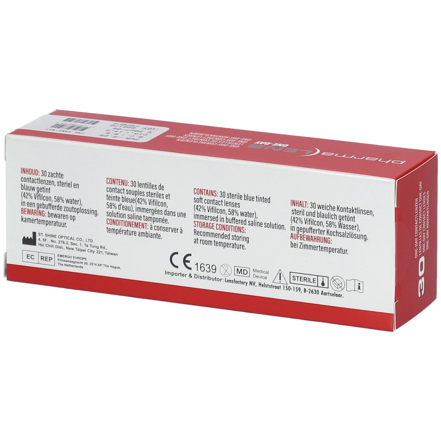 Pharmalens One-Day Lentilles -2,25 30 lentilles