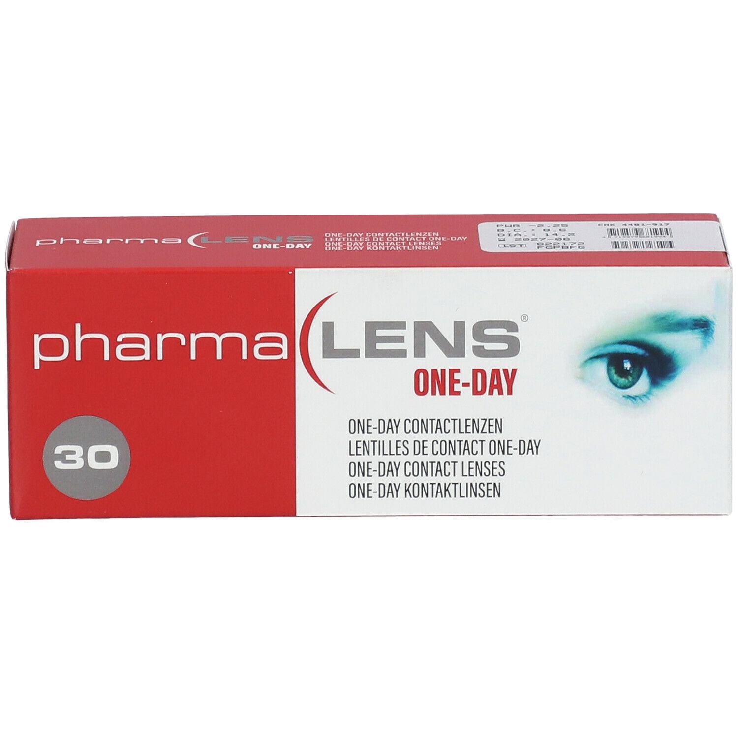 Pharmalens One-Day Lentilles -2,25 30 lentilles