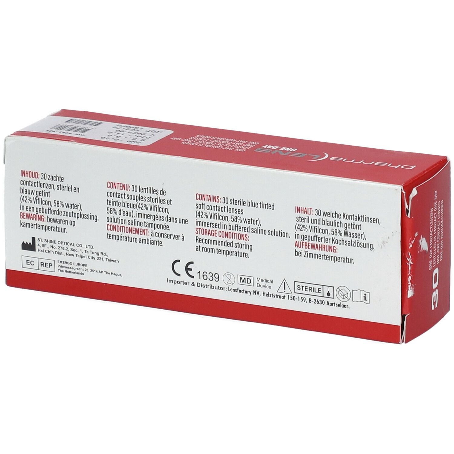 Pharmalens One-Day lentilles -2,50 30 lentilles