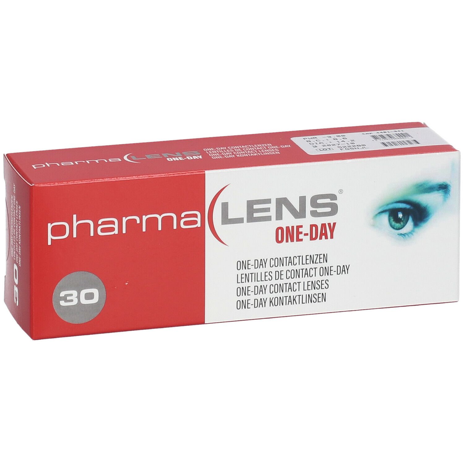 Pharmalens One-Day Lentilles -3,00 30 lentilles