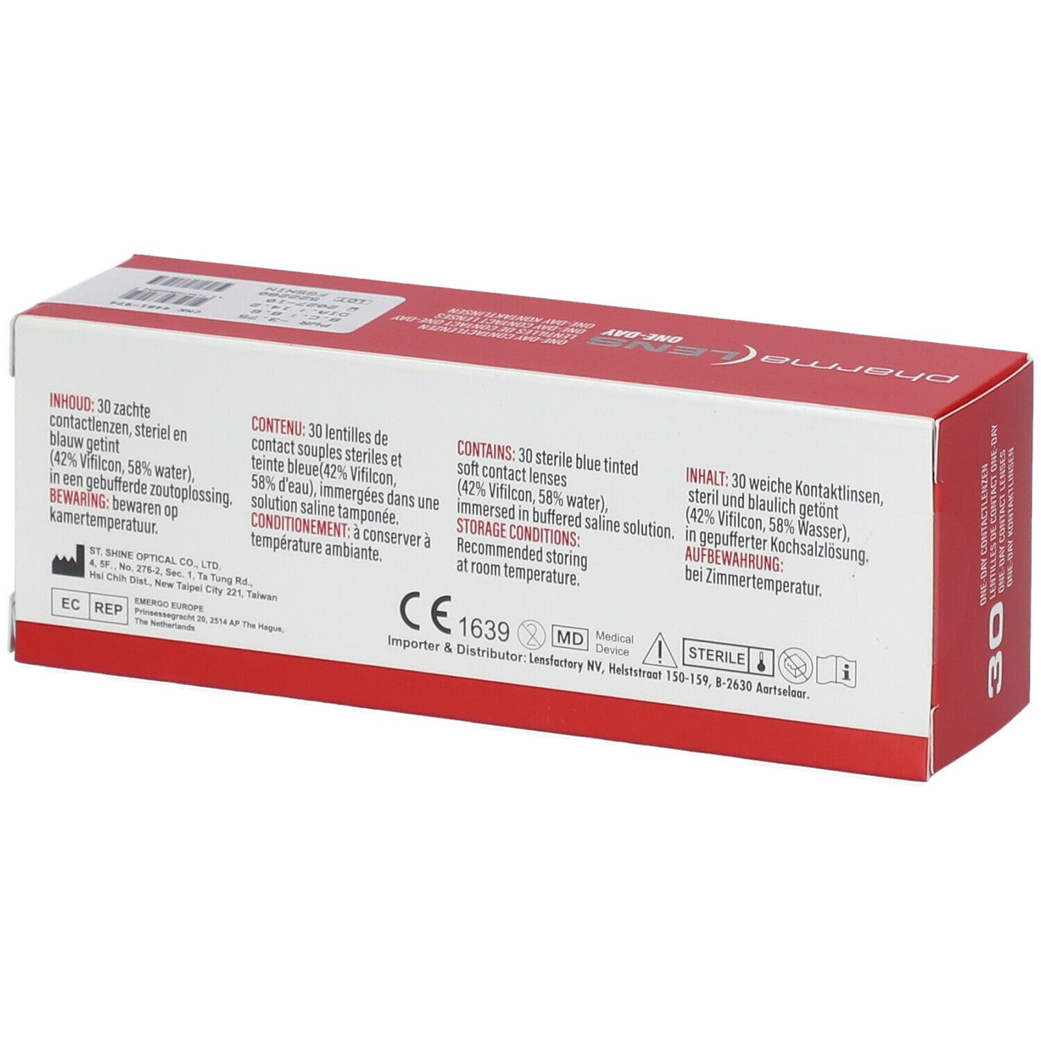 Pharmalens One-Day Lentilles -3,75 30 lentilles