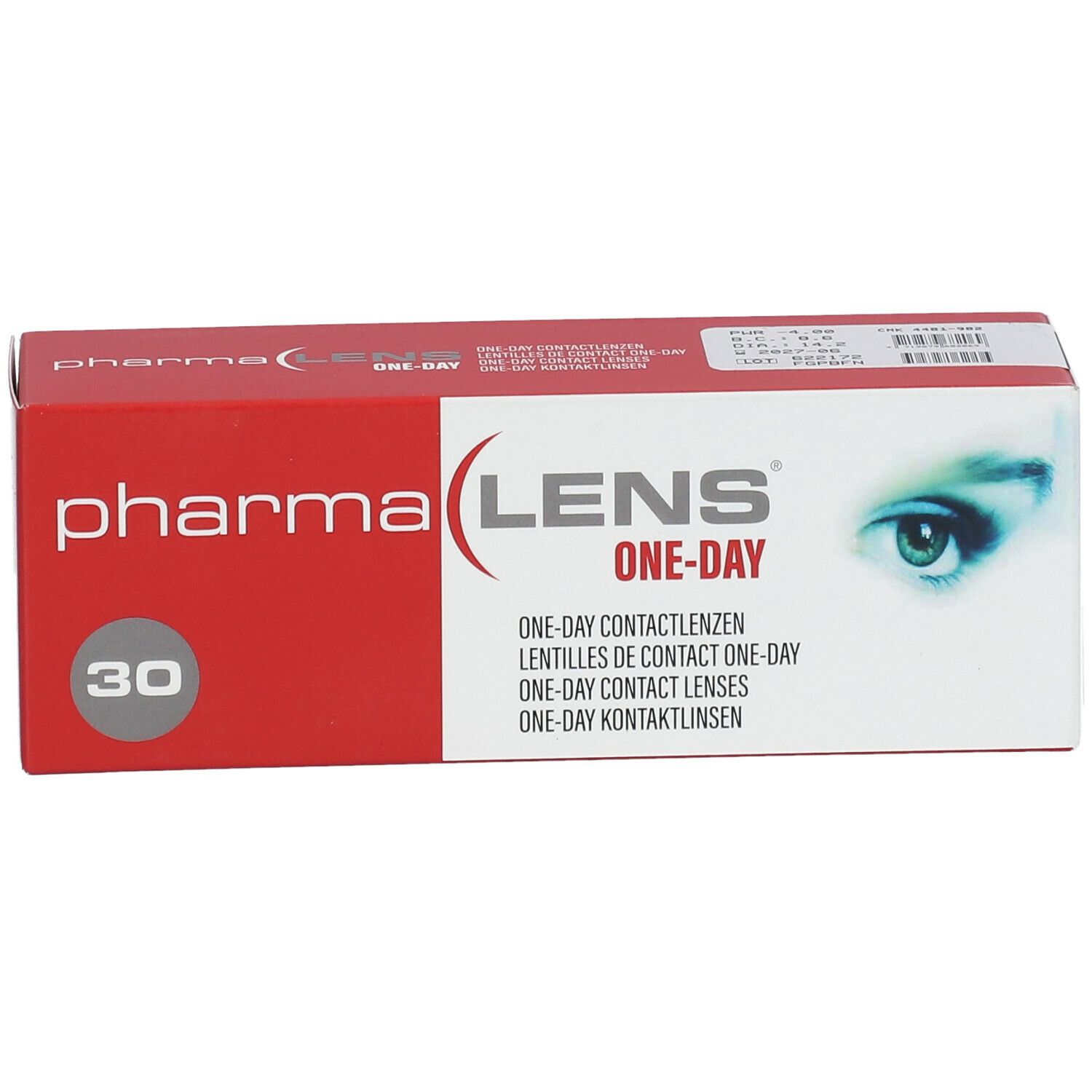 Pharmalens One-Day Lentilles -4,00 30 lentilles