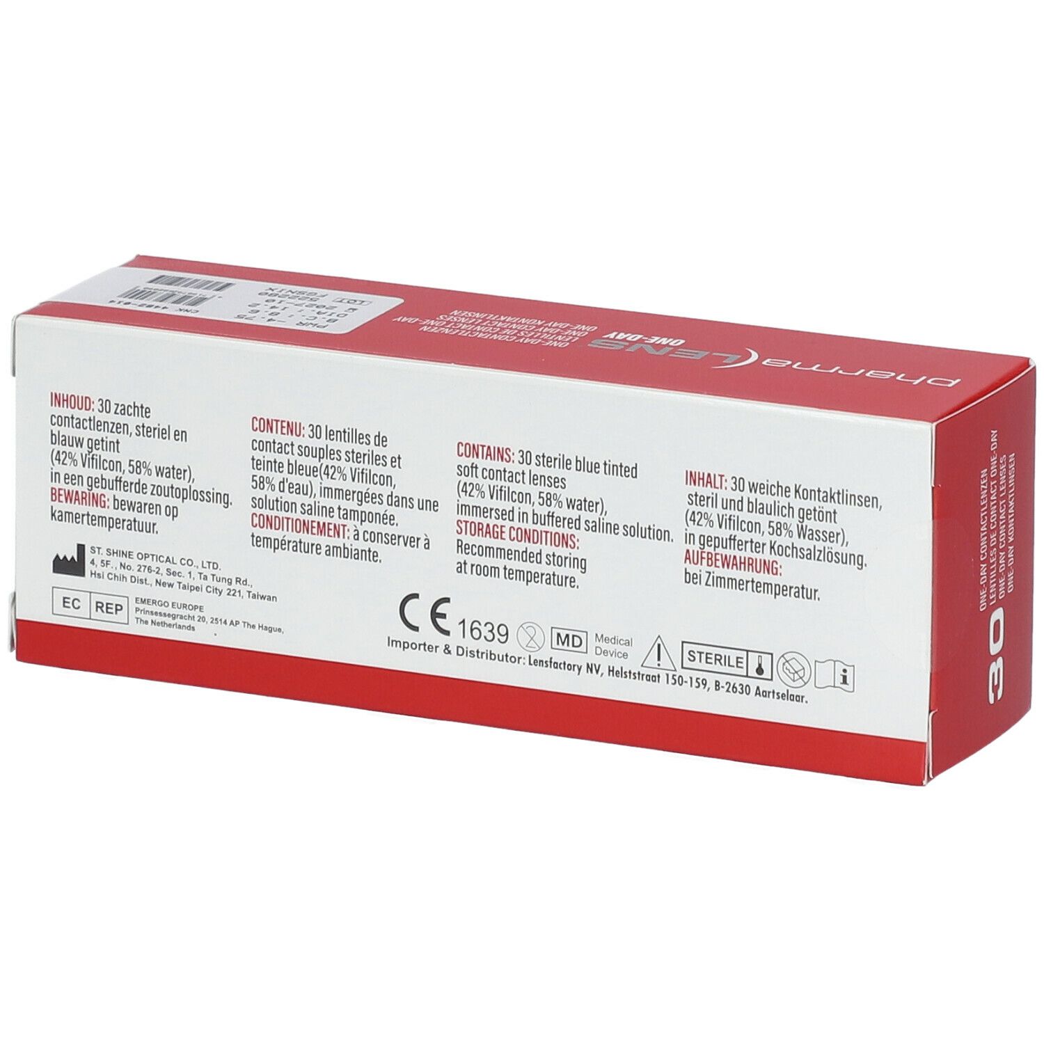 Pharmalens One-Day Lentilles -4,75 30 lentilles
