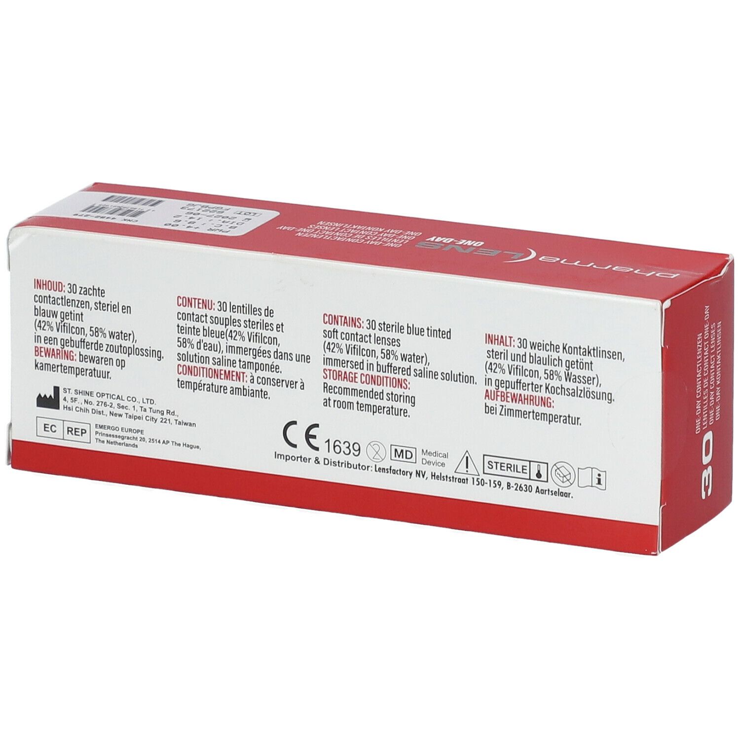Pharmalens One-Day Lentilles +4,00 30 lentilles