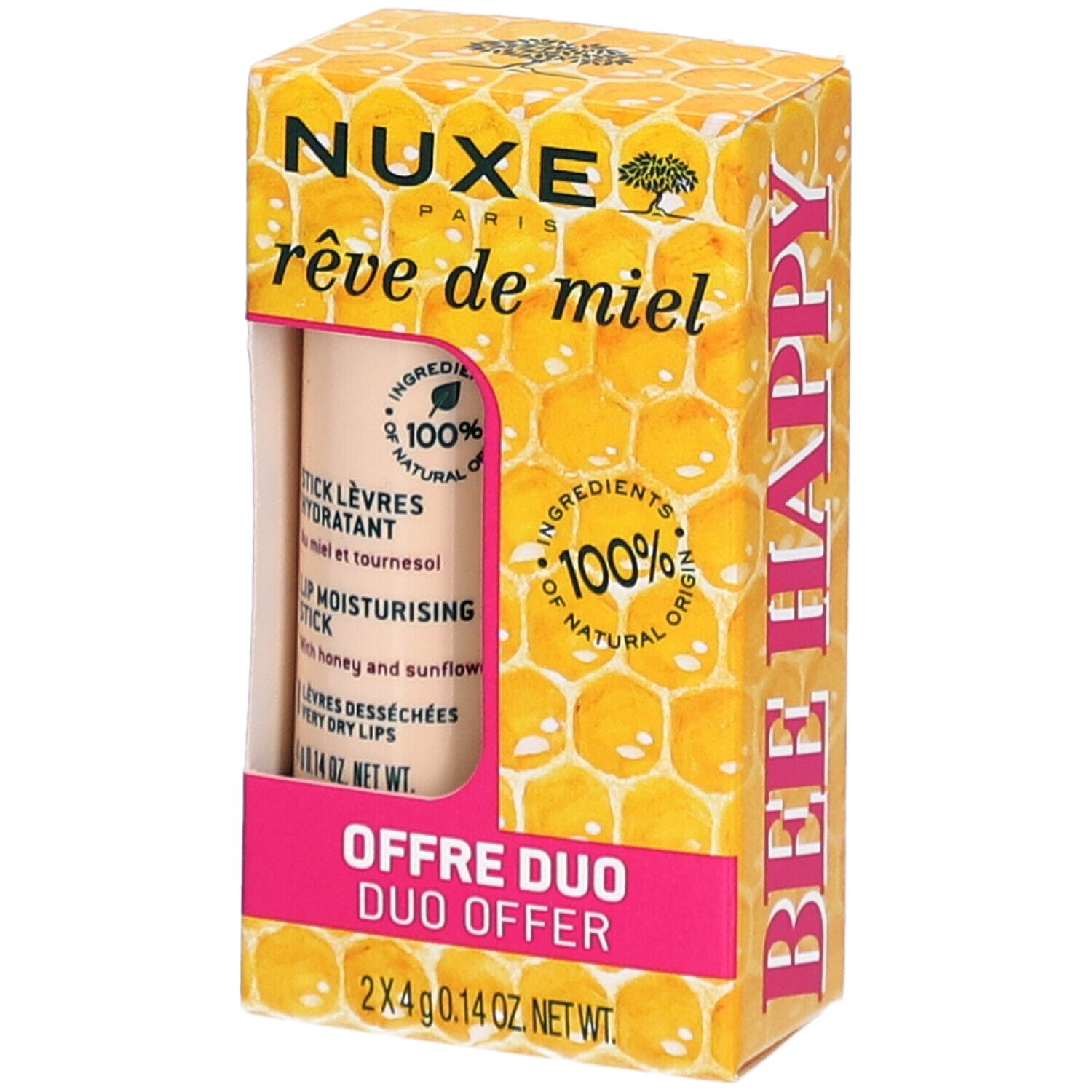 NUXE Rêve de Miel Stick Lèvres Hydratant x2
