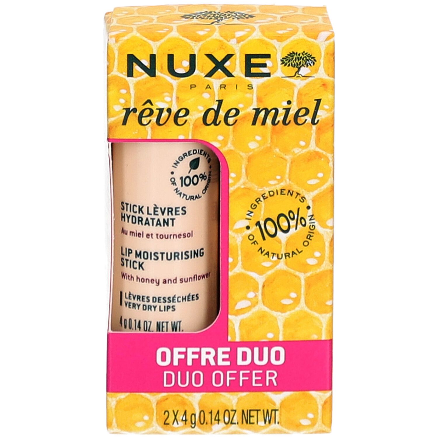 NUXE Rêve de Miel Stick Lèvres Hydratant x2